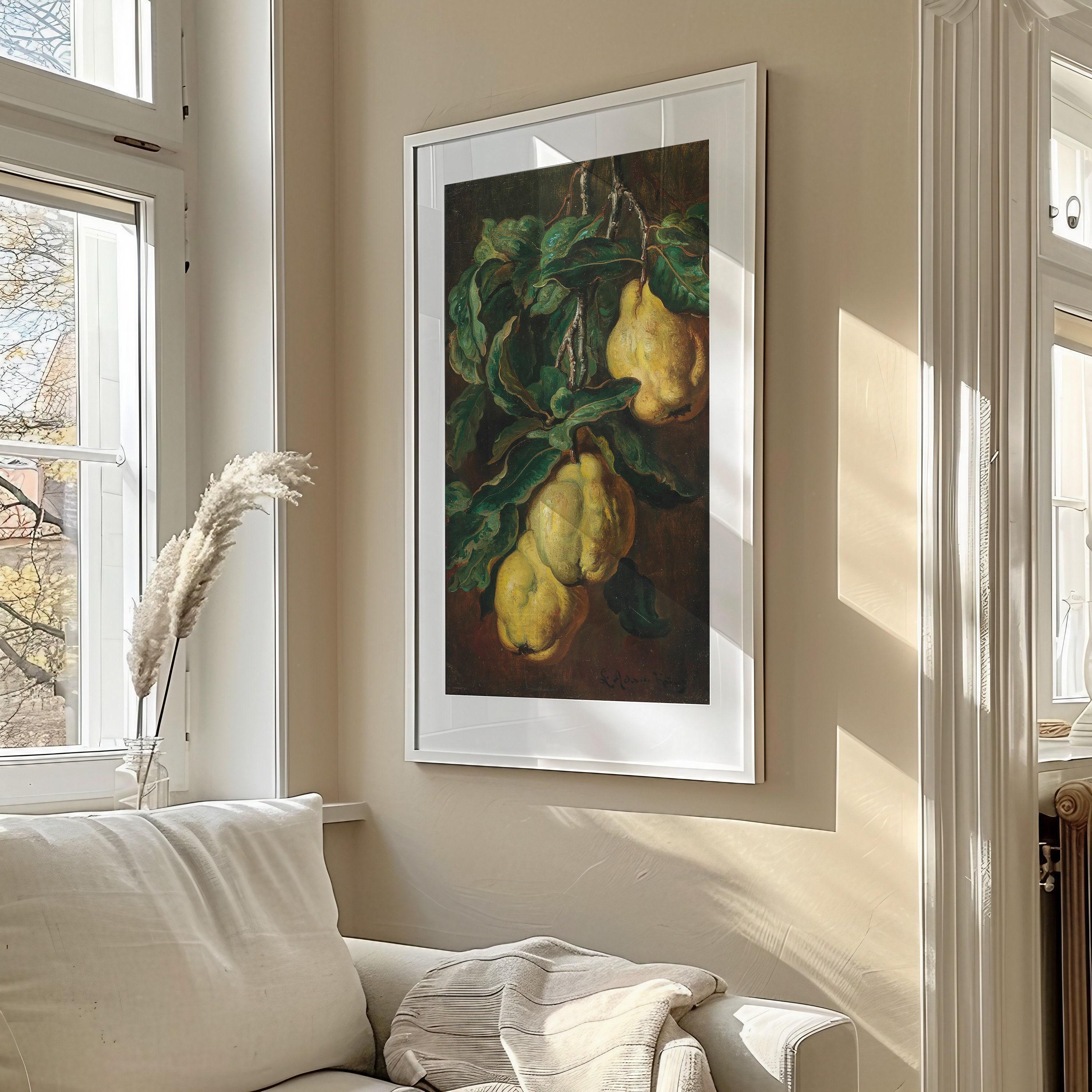Adam Ludwig Kunz - Quinces | Vintage Victorian Botanical Fruit Tall Narrow Vertical Art (available handframed or unframed) 2x1 - 9ArtPrints