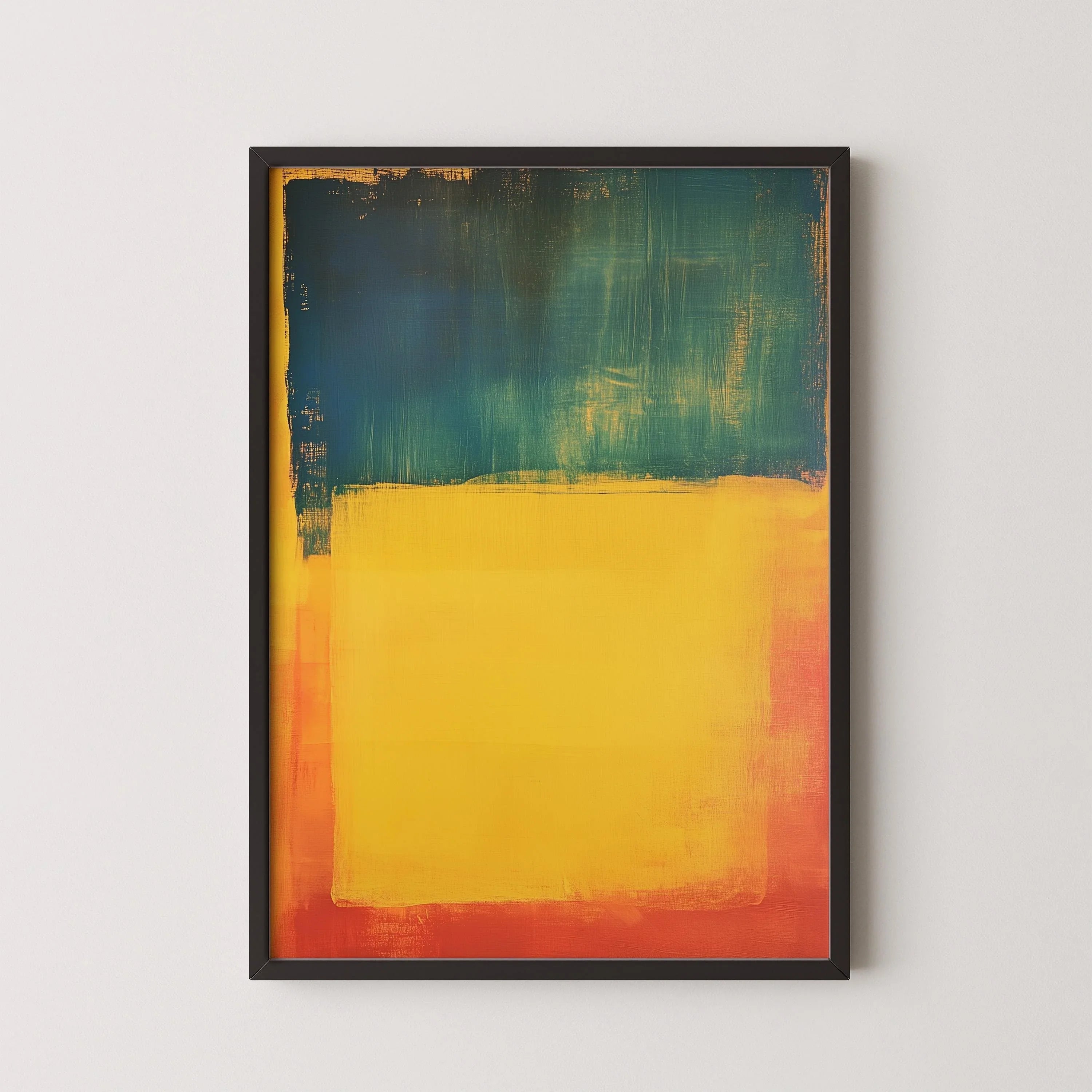 After Mark Rothko - Blue Yellow Red (Colour Field: AI) | Modern Abstract Art (Available handframed or unframed) - 9ArtPrints