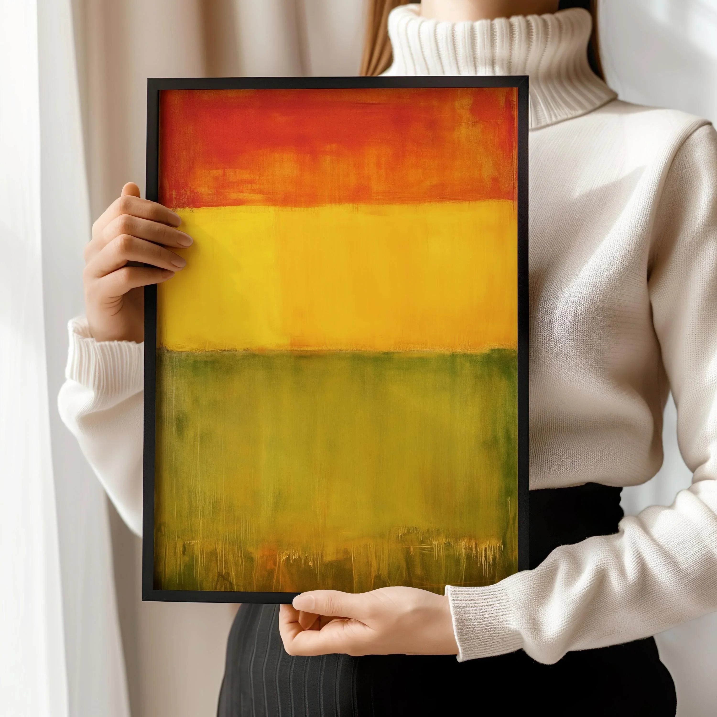 After Mark Rothko - Green Yellow Red (Colour Field: AI) | Modern Abstract Art (Available handframed or unframed) - 9ArtPrints