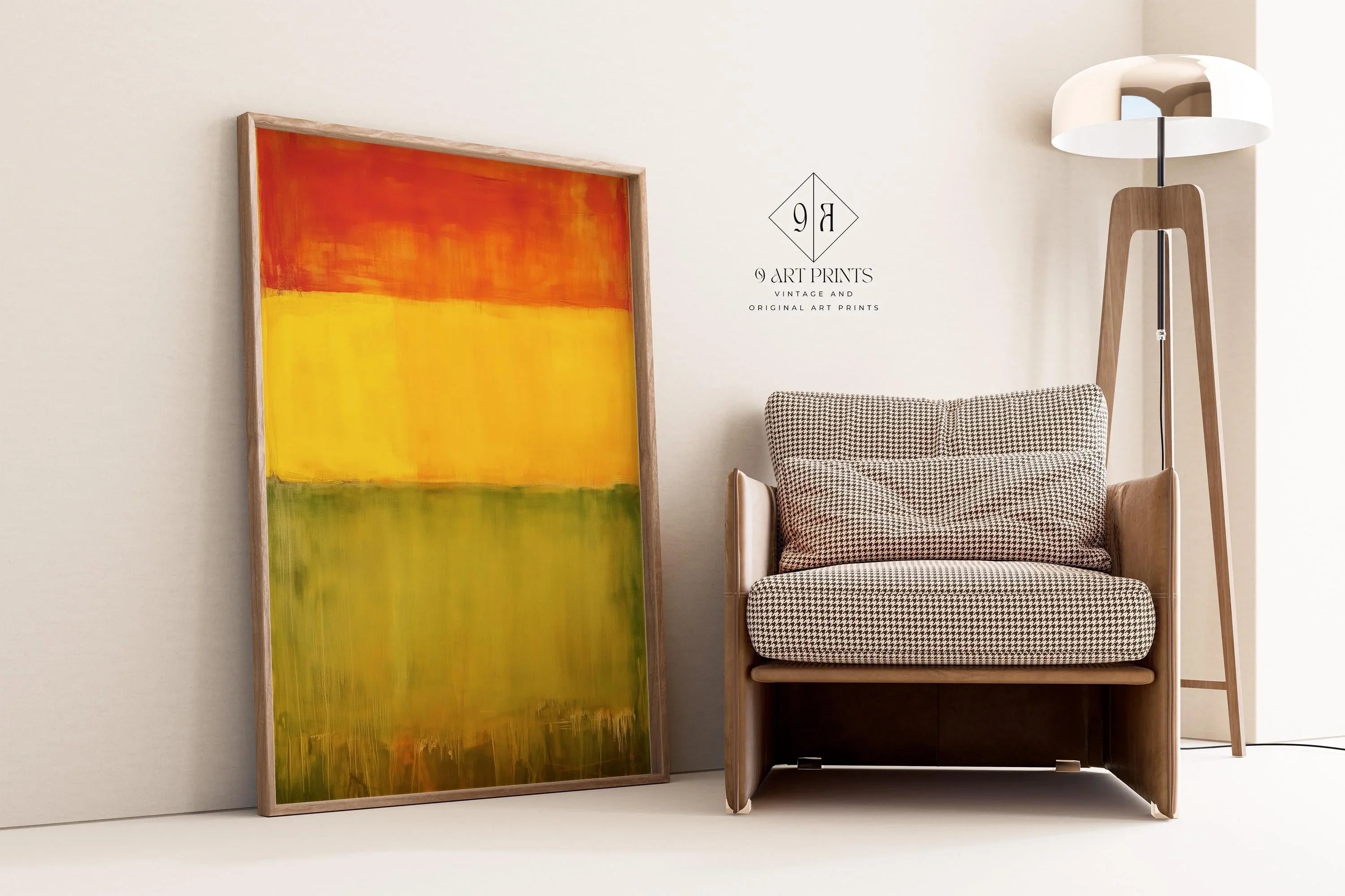 After Mark Rothko - Green Yellow Red (Colour Field: AI) | Modern Abstract Art (Available handframed or unframed) - 9ArtPrints