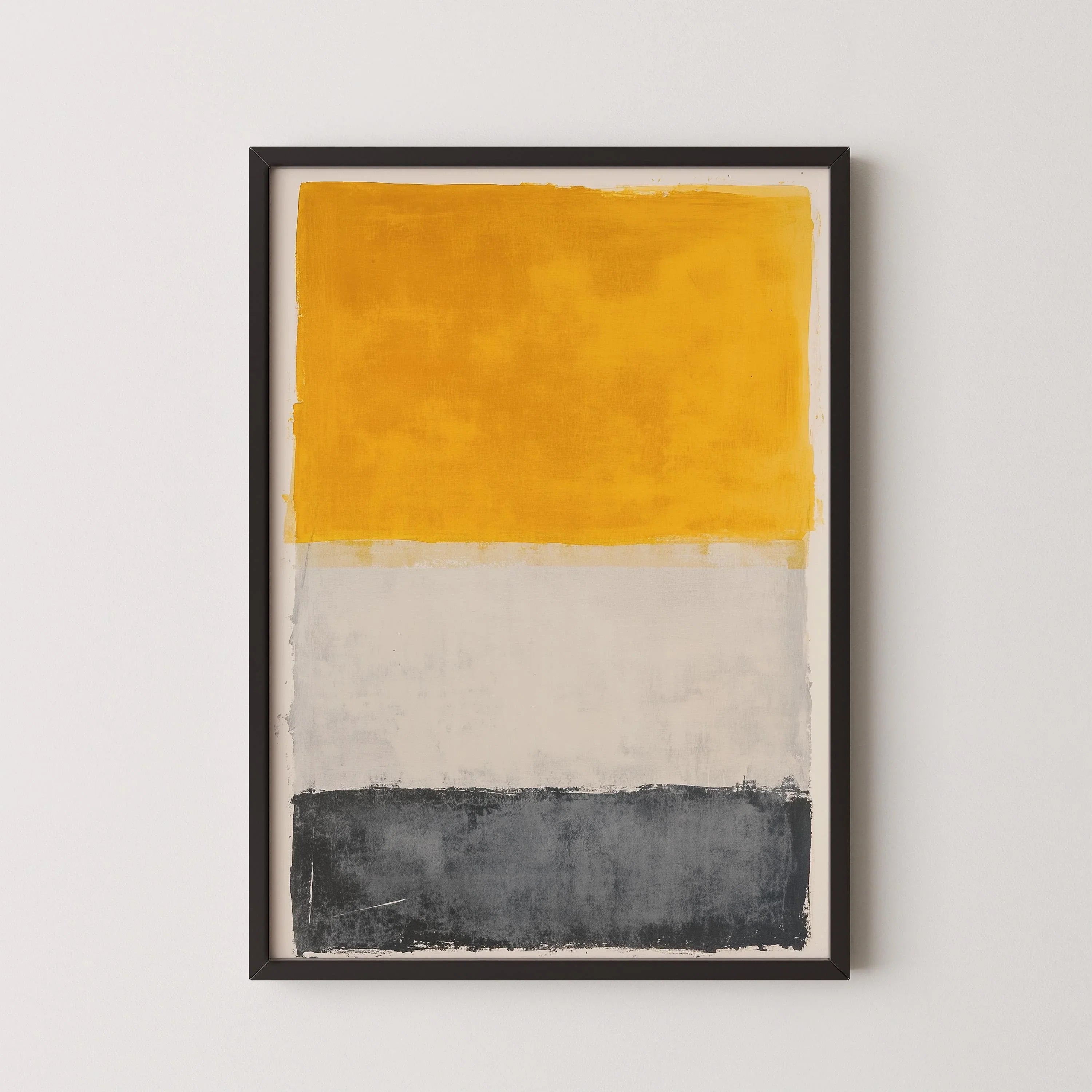 After Mark Rothko - White Yellow and Dark Grey (Colour Field: AI) | Modern Abstract Art (Available handframed or unframed) - 9ArtPrints