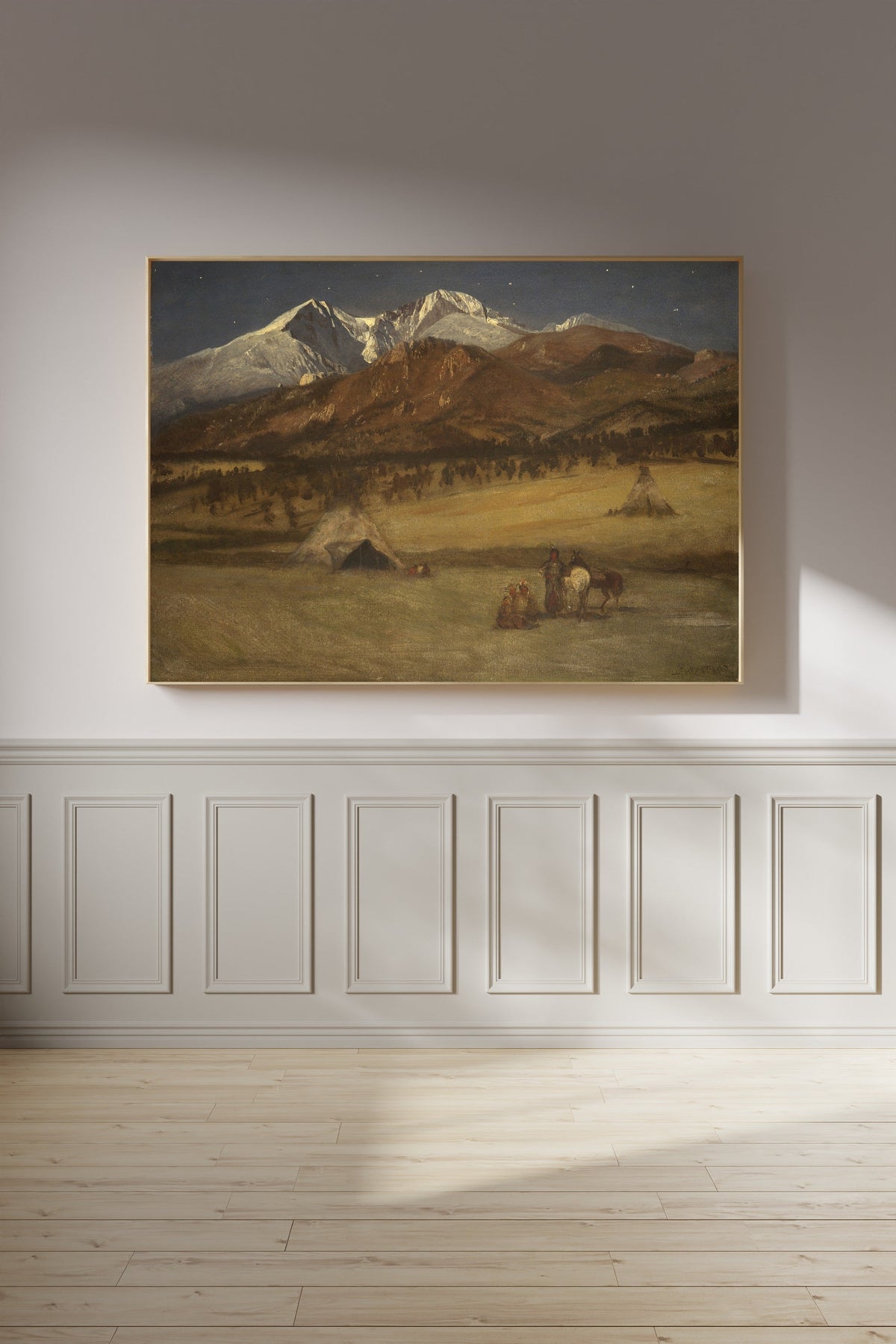 Albert Bierstadt — Indian Encampment – Evening | Landscape Fine Art Print - 9ArtPrints