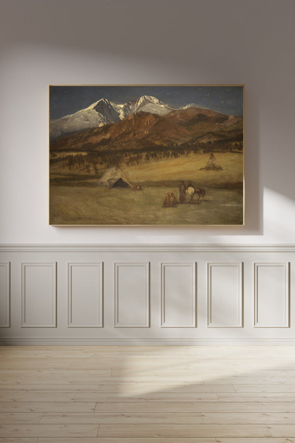Albert Bierstadt — Indian Encampment – Evening | Landscape Fine Art Print