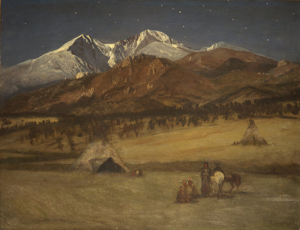 Albert Bierstadt — Indian Encampment – Evening | Landscape Fine Art Print