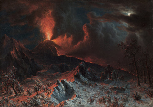 Albert Bierstadt — Mount Vesuvius at Midnight | Landscape Fine Art Print - 9ArtPrints