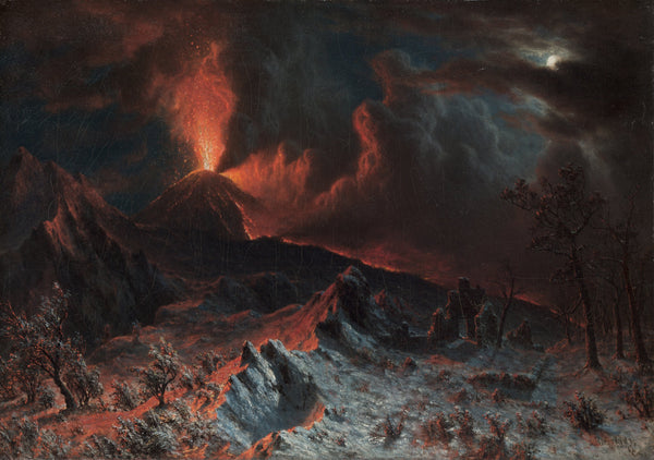 Albert Bierstadt — Mount Vesuvius at Midnight | Landscape Fine Art Print