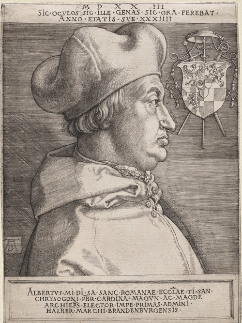 Albrecht Dürer — Cardinal Albrecht of Brandenburg (The Large Plate) | Engraving Print