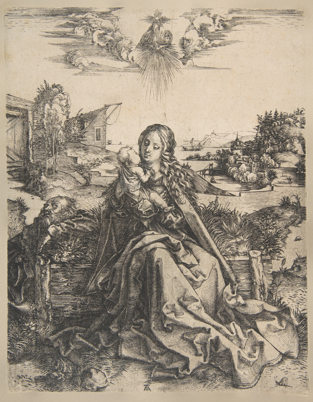 Albrecht Dürer — Holy Family with a Dragonfly | Engraving Print