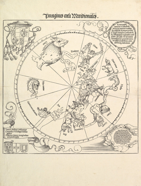 Albrecht Dürer — The Celestial Globe-Southern Hemisphere | Woodcut Print