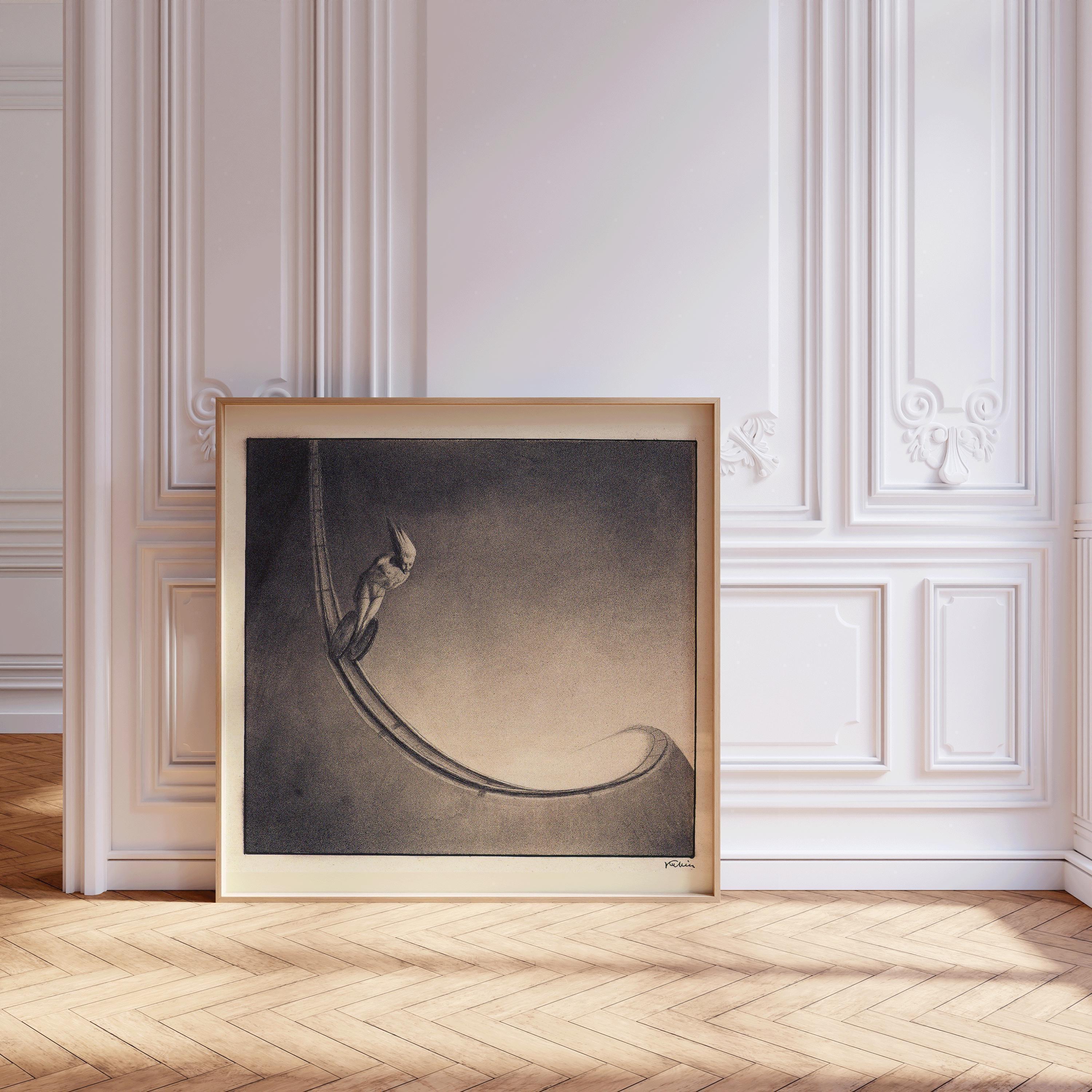 Alfred Kubin - Man | Famous Surreal Symbolist Monochrome Sketch Art (available handframed or unframed) 1x1 - 9ArtPrints