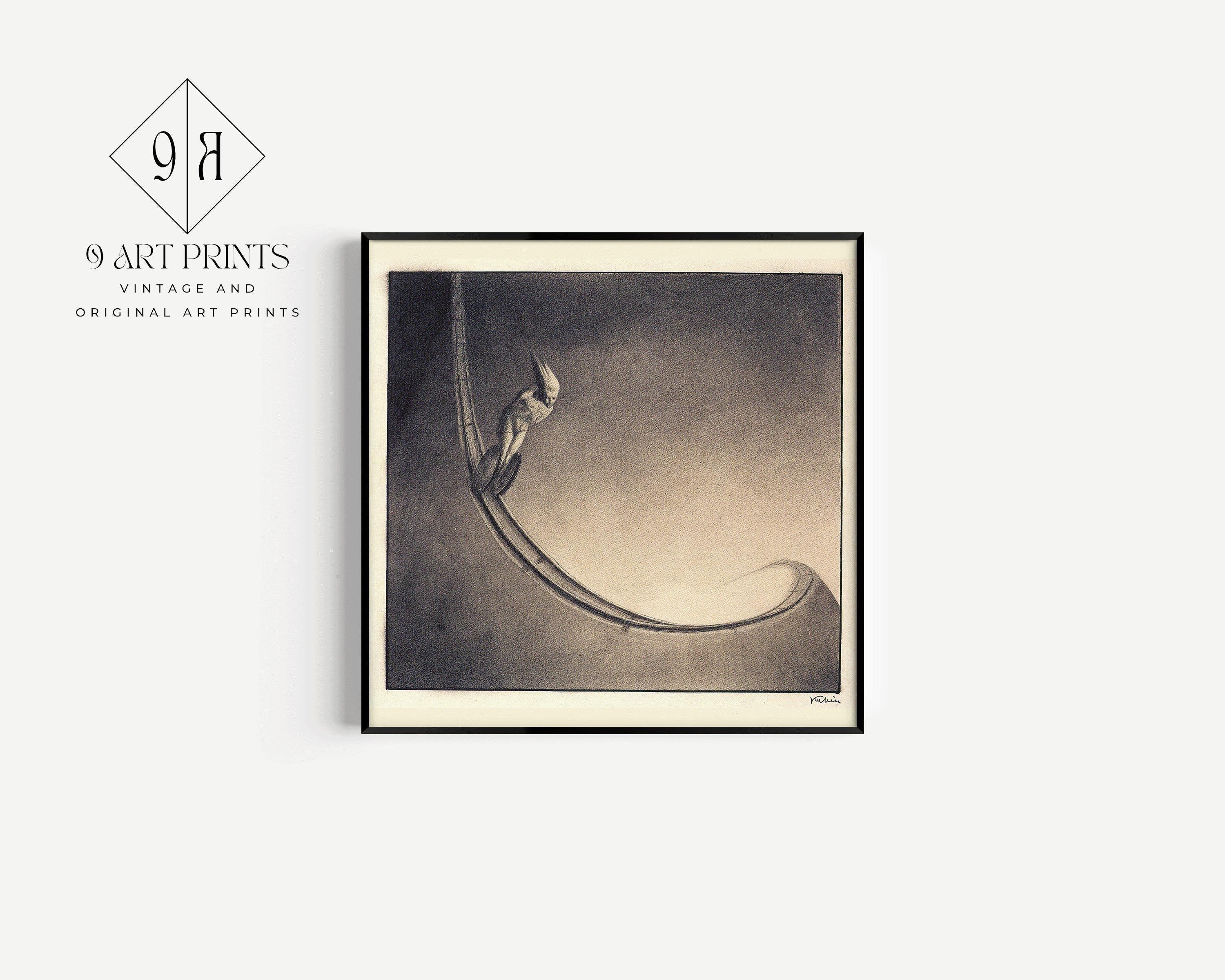 Alfred Kubin - Man | Famous Surreal Symbolist Monochrome Sketch Art (available handframed or unframed) 1x1 - 9ArtPrints