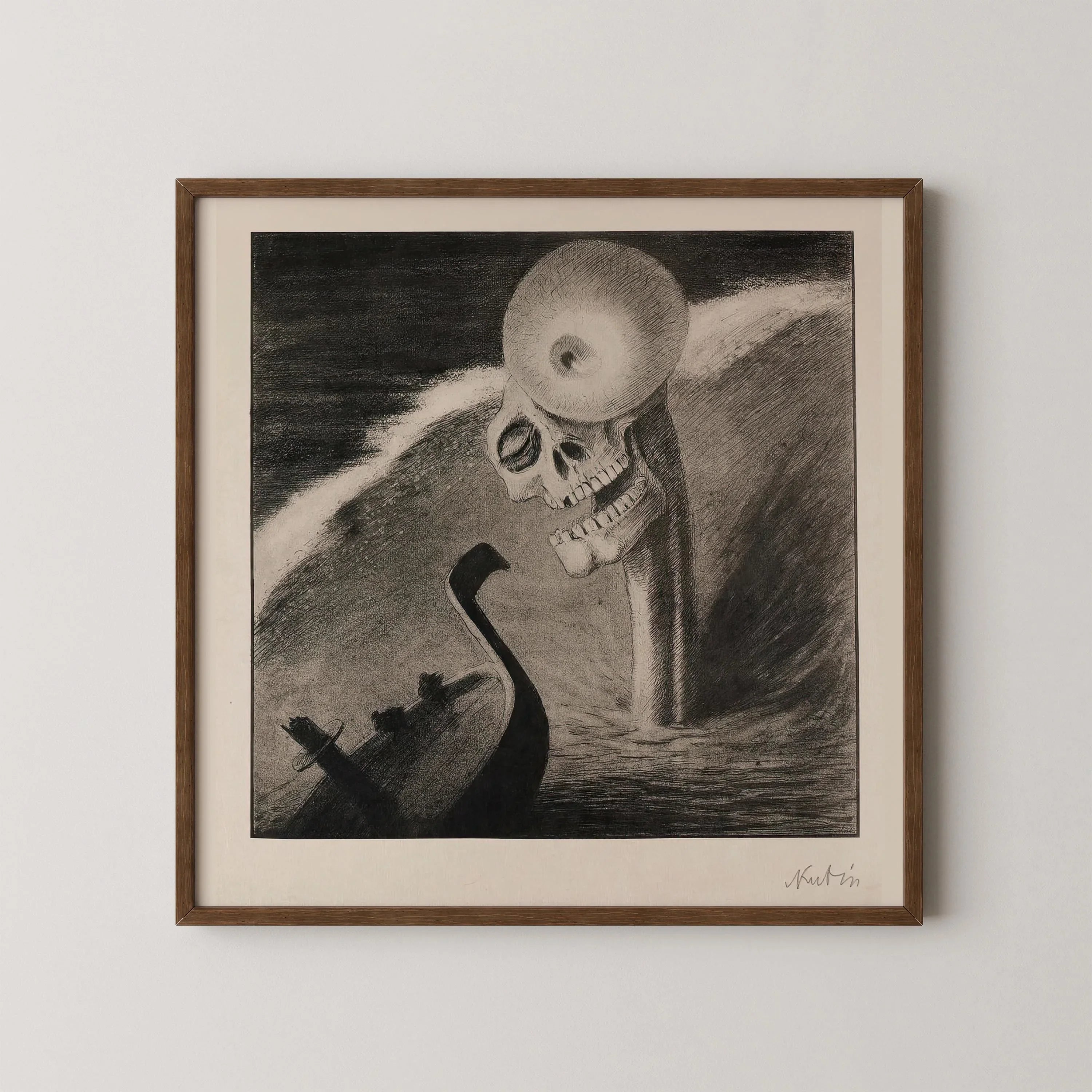 Alfred Kubin - The Horror | Famous Surreal Symbolist Monochrome Sketch Art (available handframed or unframed) 1x1 - 9ArtPrints