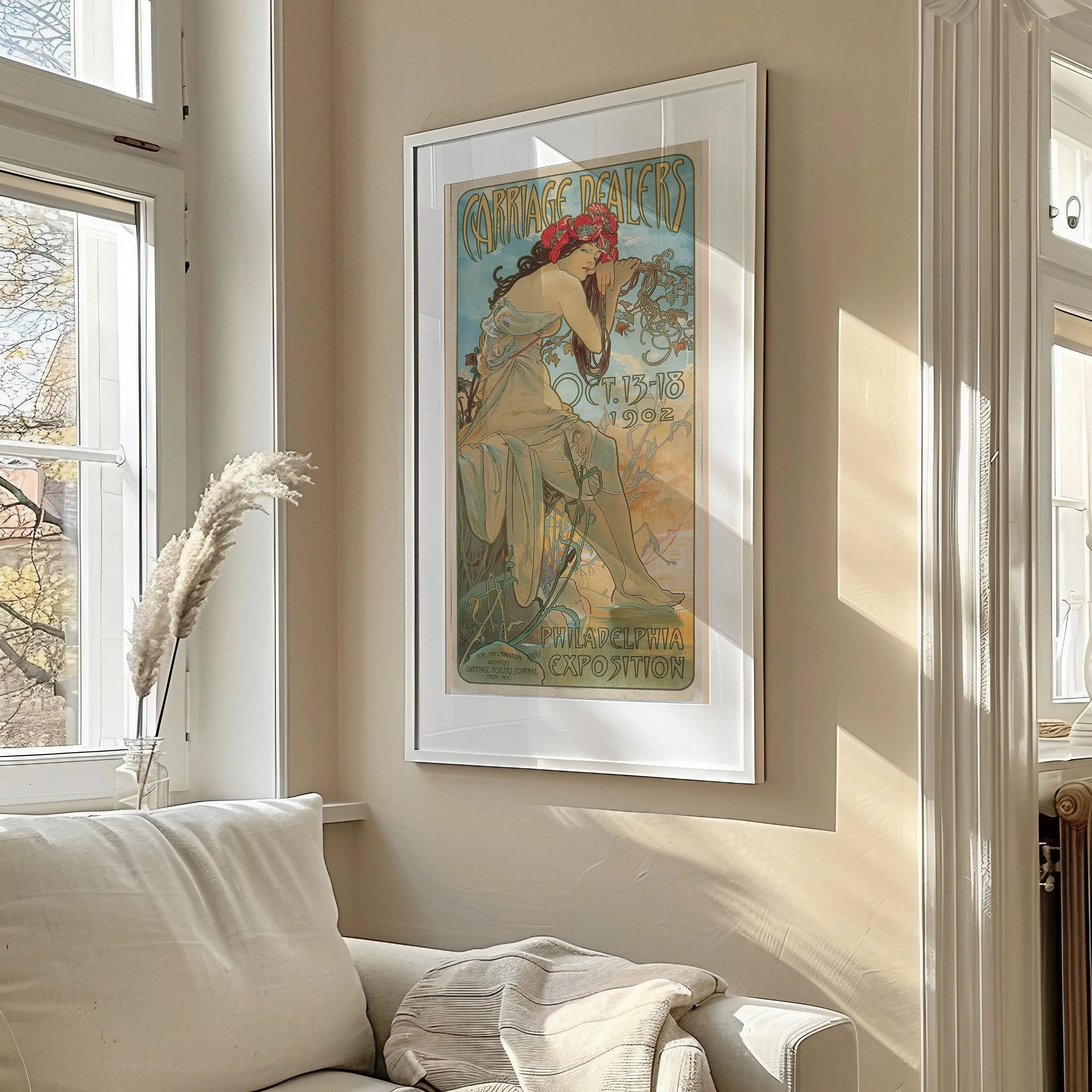 Alphonse Mucha - Carriage Dealers | Vintage Narrow Vertical Art (available handframed or unframed) 2x1 - 9ArtPrints
