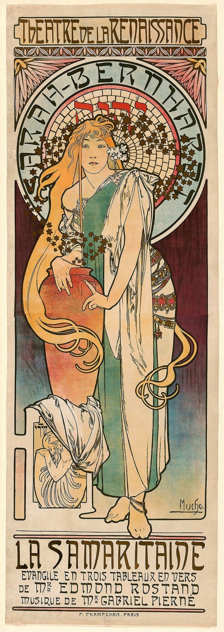 Alphonse Mucha — La Samaritaine | Art Nouveau Theatre Poster Print - 9ArtPrints