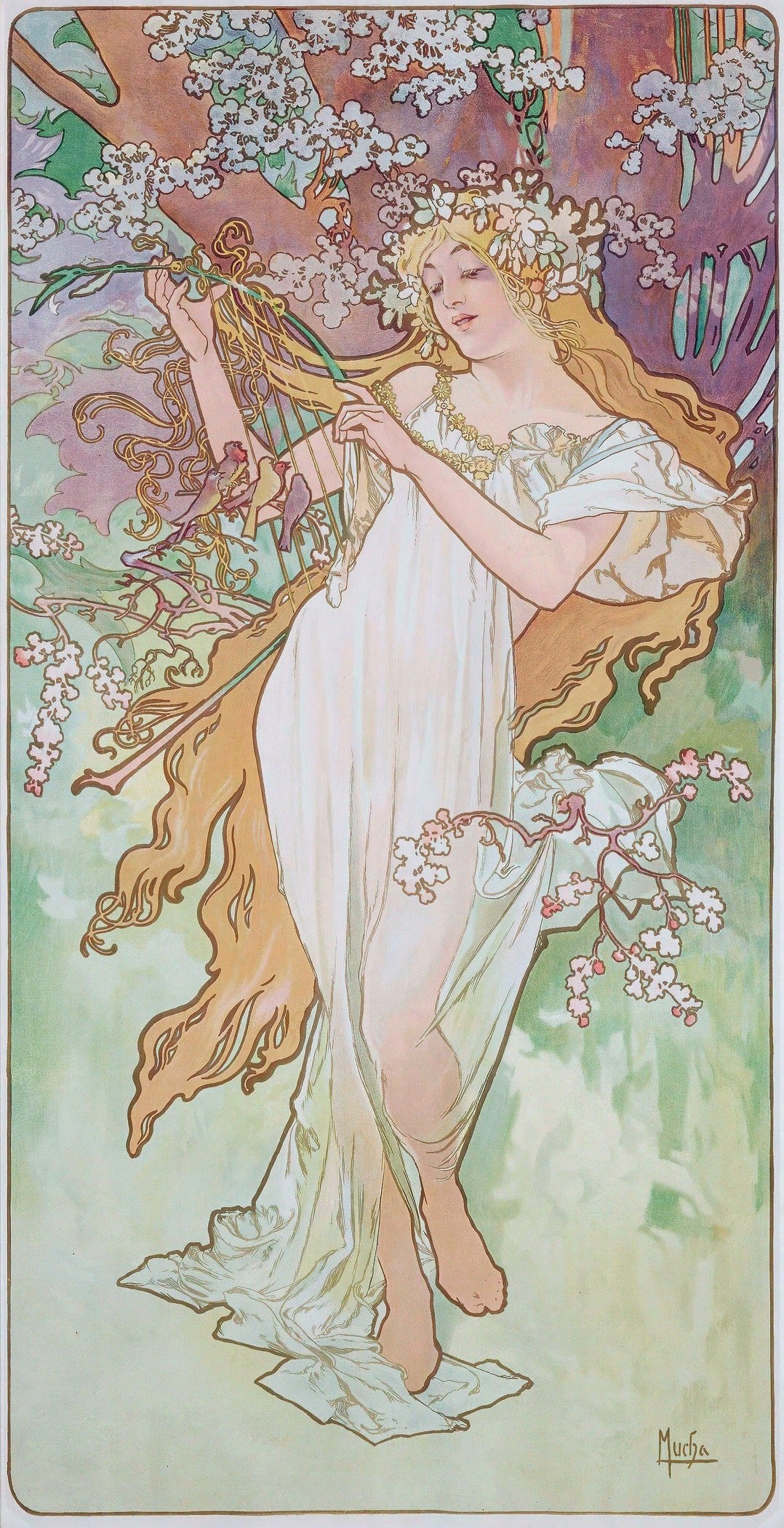Alphonse Mucha — Les Saisons: Spring | Art Nouveau Poster Print - 9ArtPrints