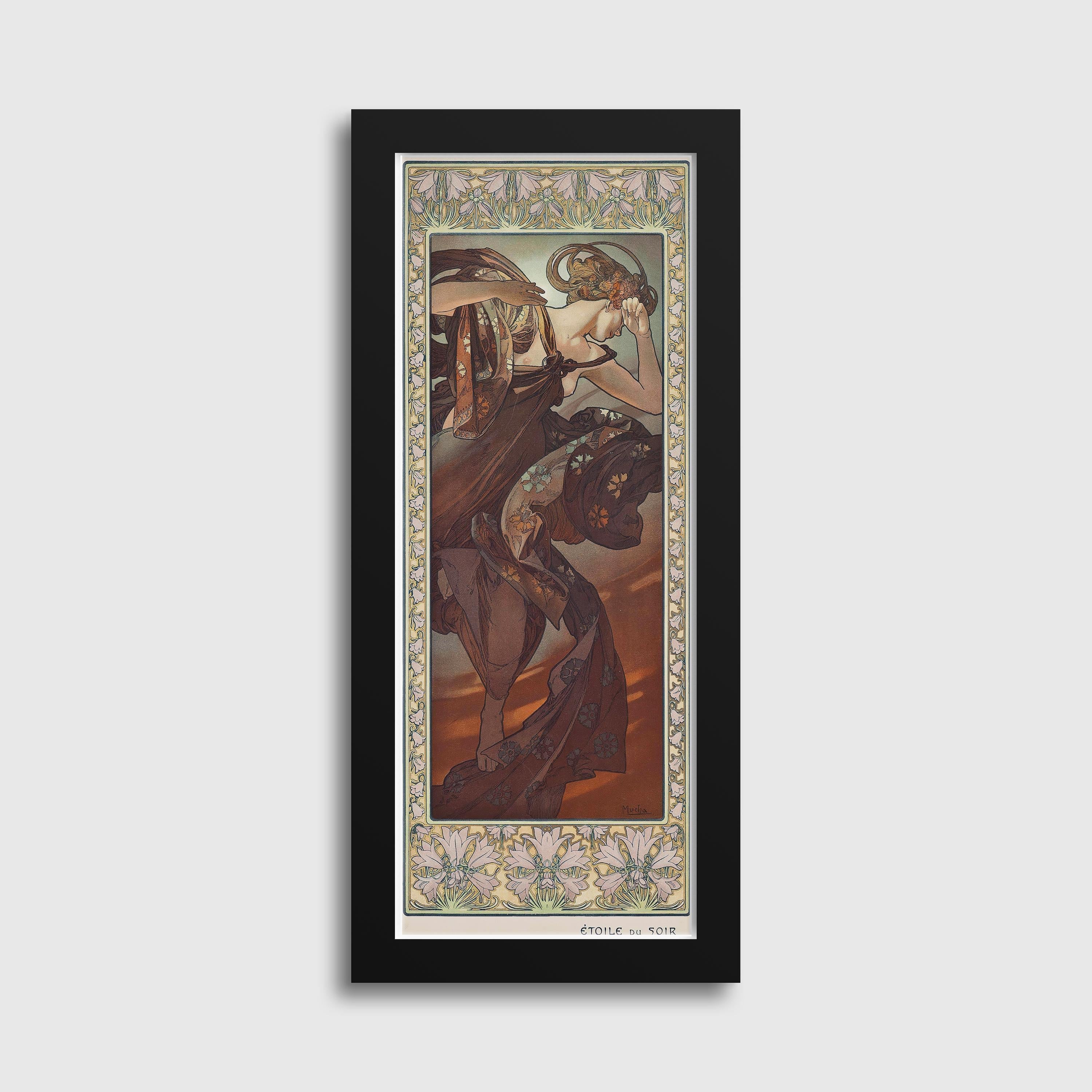 Alphonse Mucha - L'Etoile du Soir (Evening Star) | An Incredible Vintage Poster in Super Tall Frame (available handframed or unframed) 3x1 - 9ArtPrints