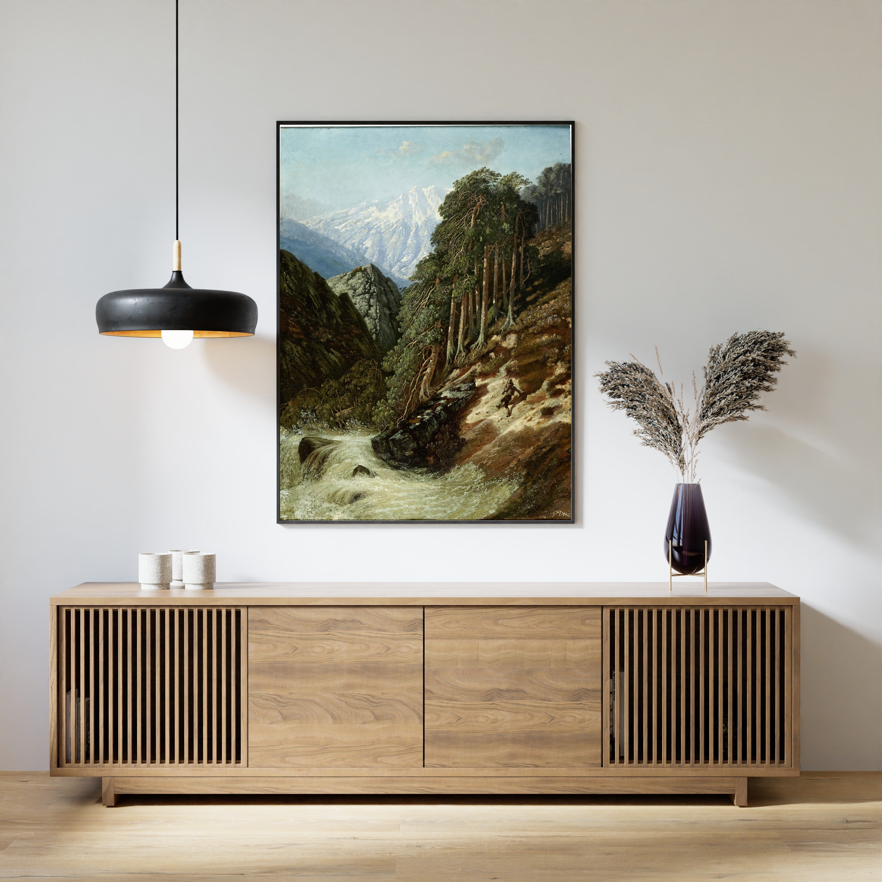 Gustave Doré — Alpine Landscape with Beck | Fine Art Print
