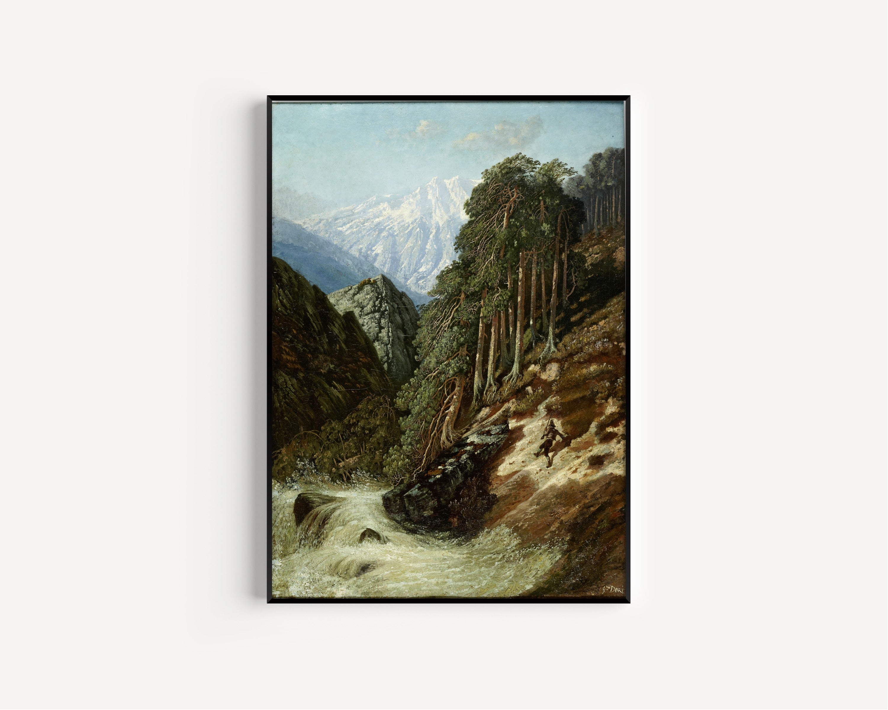 Gustave Doré — Alpine Landscape with Beck | Fine Art Print
