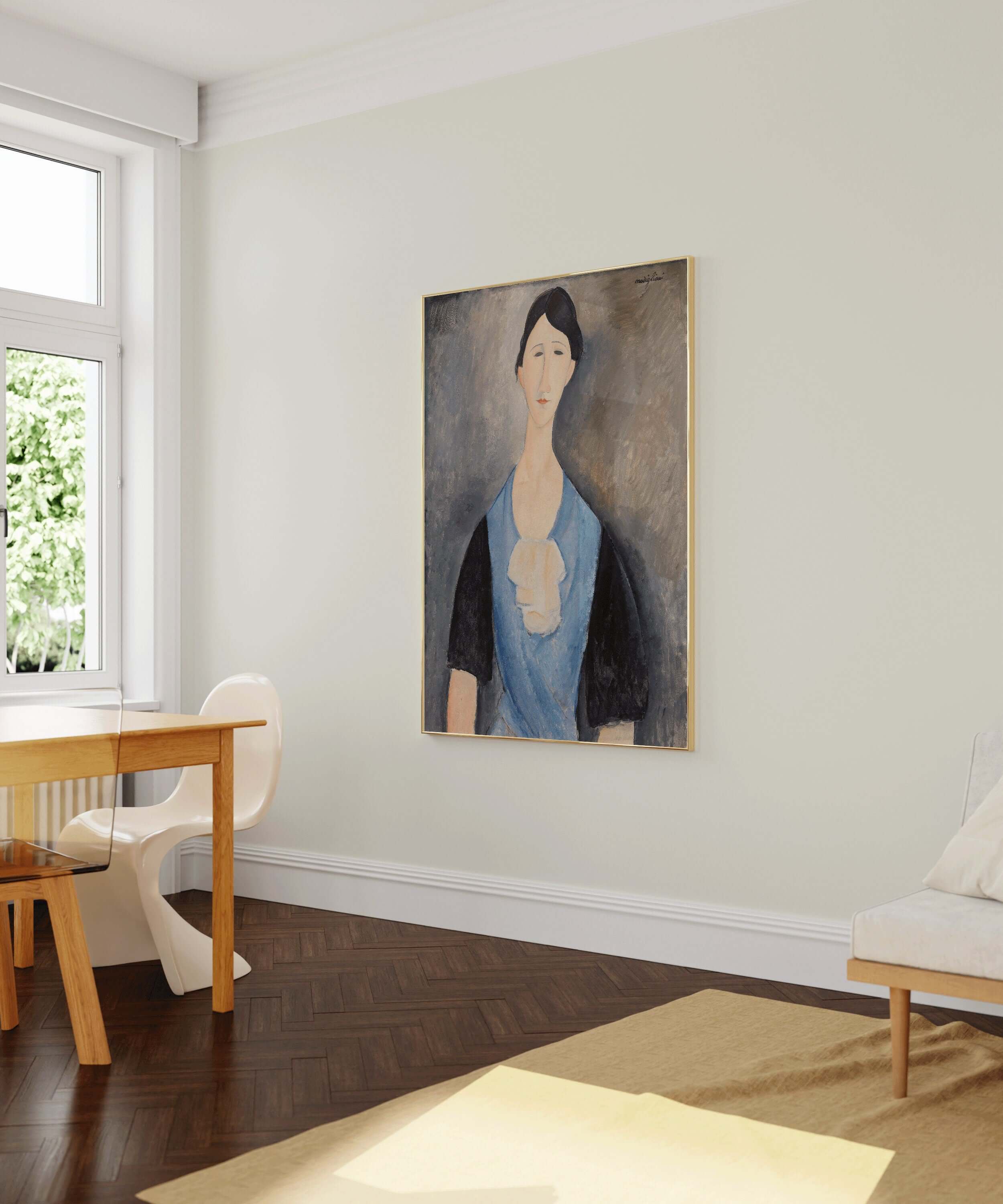 Ameodeo Modigliani - Young Woman in Blue | Famous Art (available framed or unframed) - 9ArtPrints