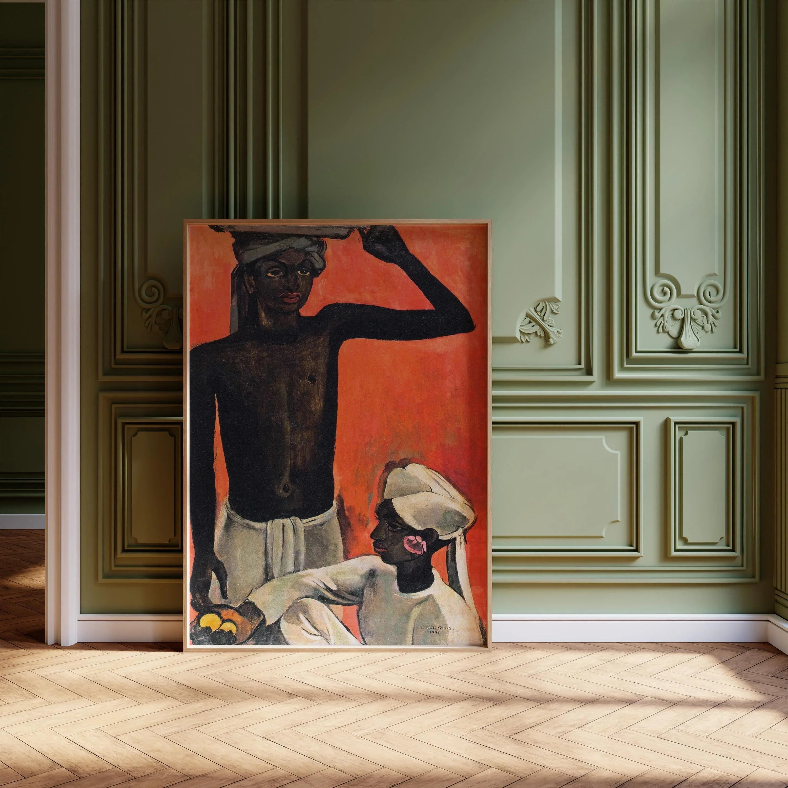 Amrita Sher - Gil 'Boy with Lemons' Giclée Art Print: Indian Fine Art - 9ArtPrints