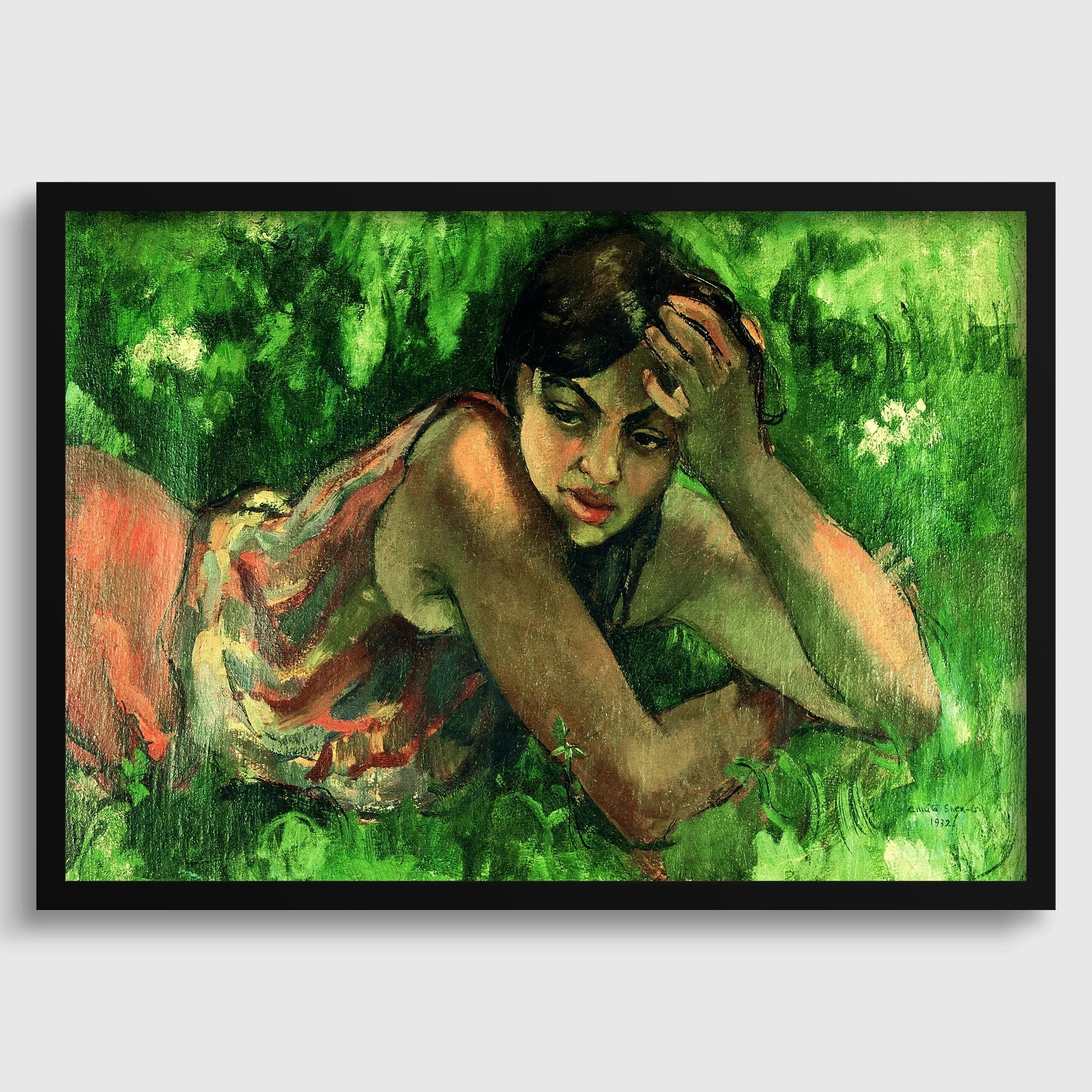 Amrita Sher Gil - Hungarian Gypsy Girl | Indian Artist Female Portrait (available handframed or unframed) - 9ArtPrints
