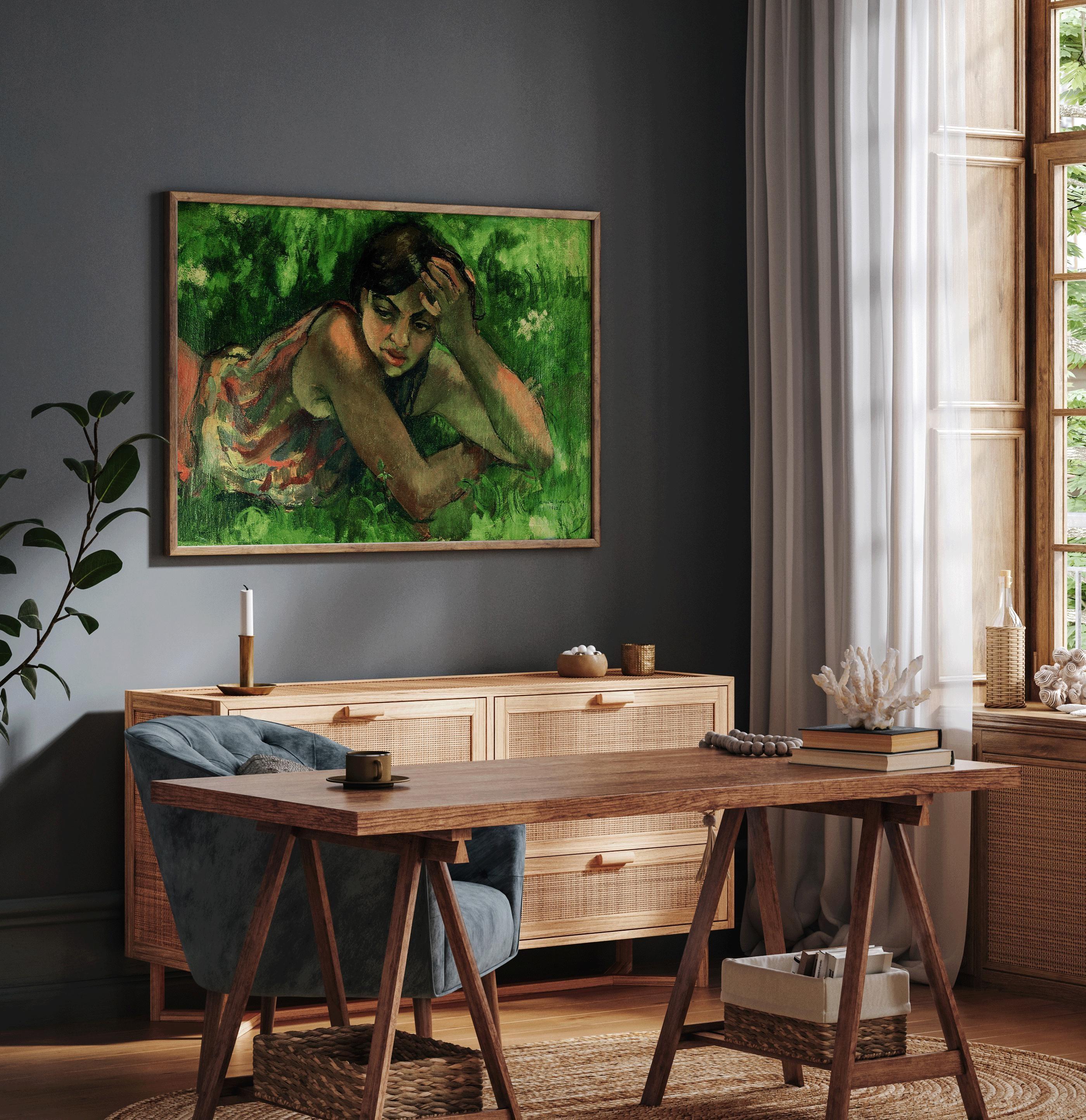 Amrita Sher Gil - Hungarian Gypsy Girl | Indian Artist Female Portrait (available handframed or unframed) - 9ArtPrints