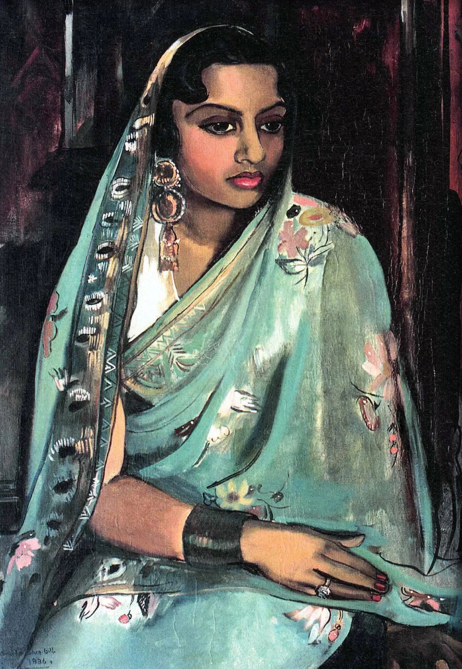 Amrita Sher - Gil Print: Portrait of my Joji - Indian Female Portrait Art, Giclée Fine Art - 9ArtPrints
