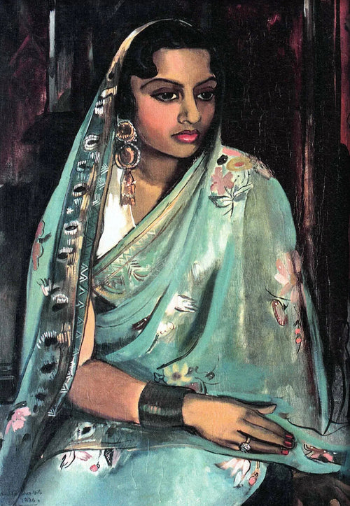 Amrita Sher - Gil Print: Portrait of my Joji - Indian Female Portrait Art, Giclée Fine Art - 9ArtPrints