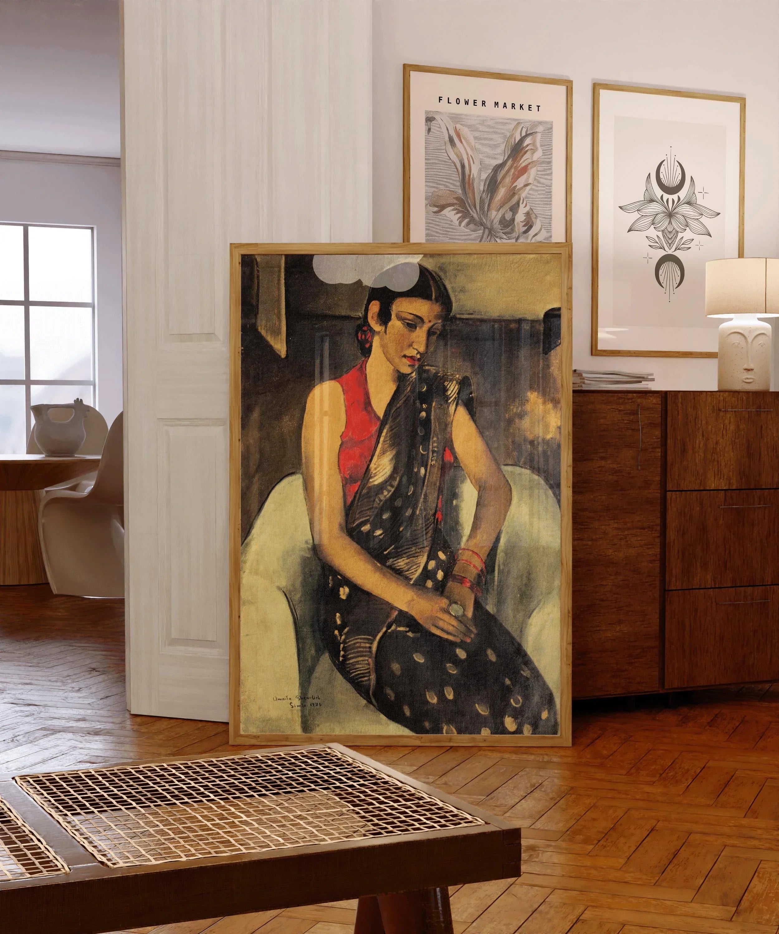 Amrita Sher - Gil Print: Portrait of my Sister 2 - Indian Female Portrait Art, Giclée Fine Art - 9ArtPrints