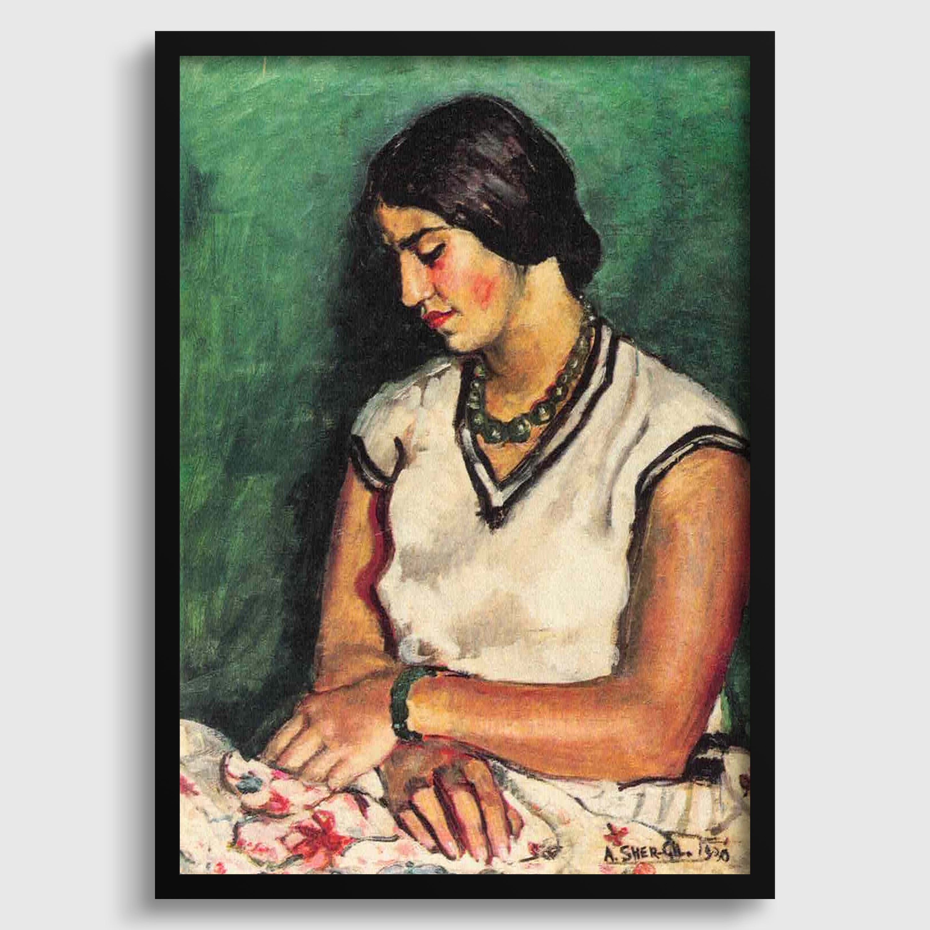 Amrita Sher - Gil Print: Portrait of my Sister - Indian Female Portrait Art, Giclée Fine Art - 9ArtPrints