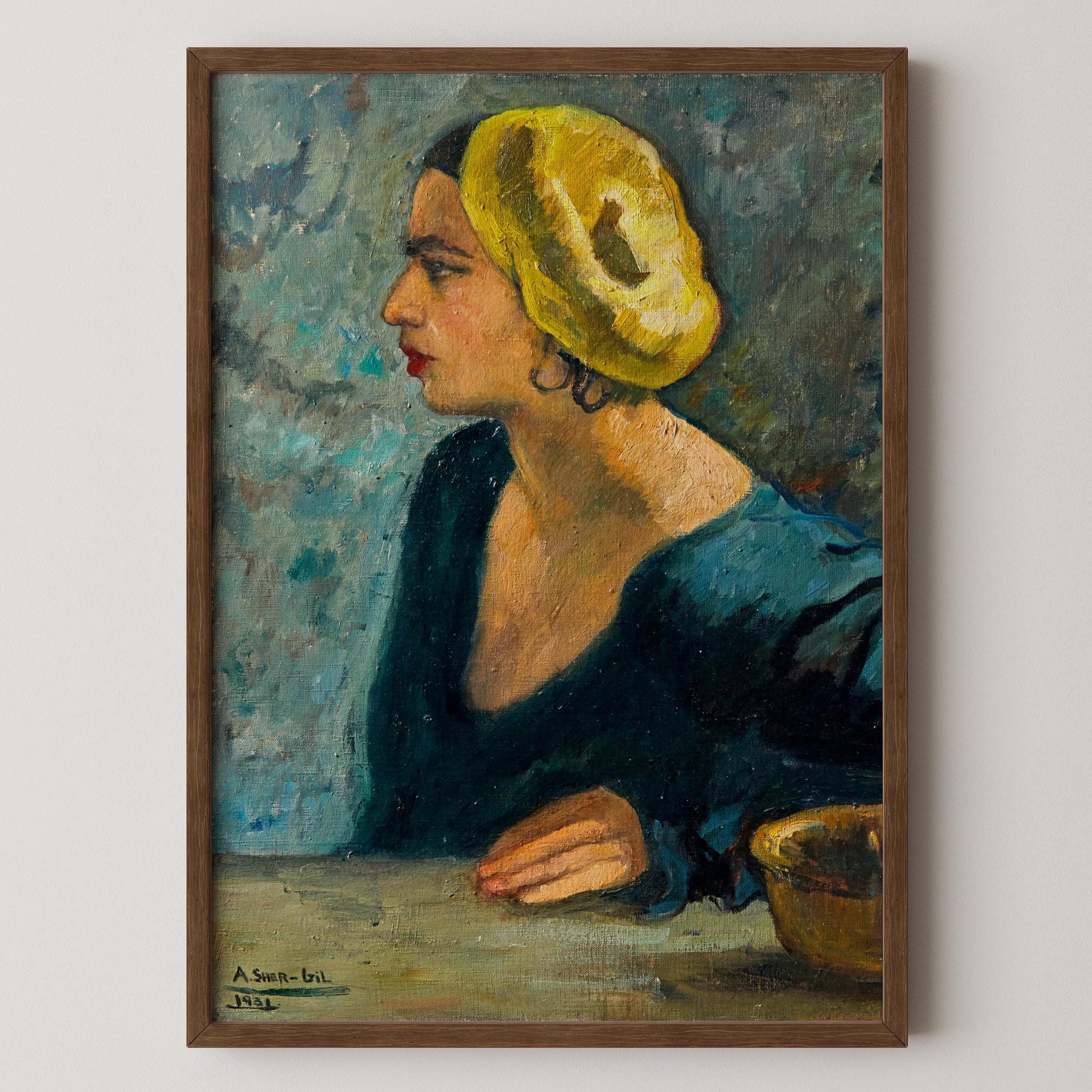 Amrita Sher Gil - Self - Portrait | Indian Artist Female Portrait (available handframed or unframed) - 9ArtPrints