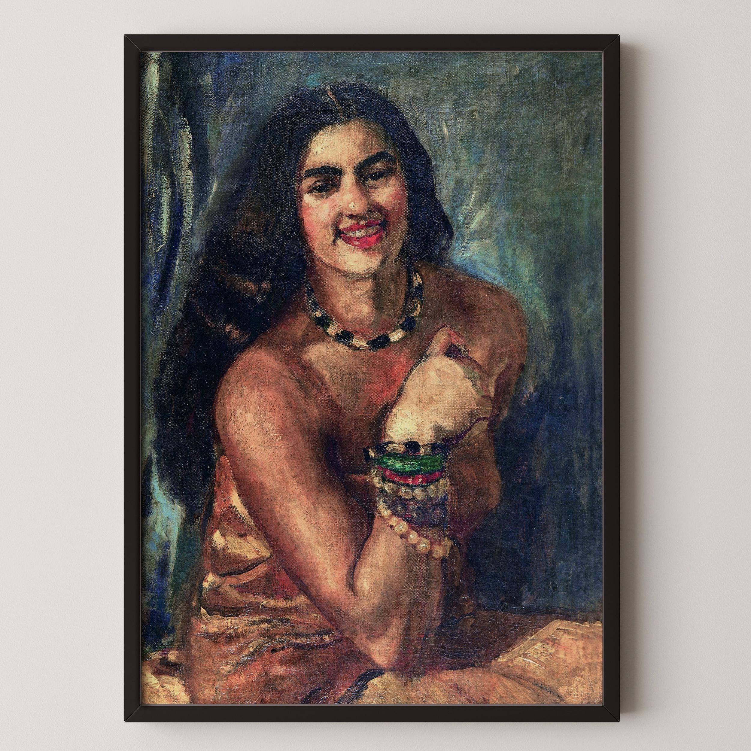 Amrita Sher Gil - Self - Portrait | Indian Artist Female Portrait (available handframed or unframed) - 9ArtPrints