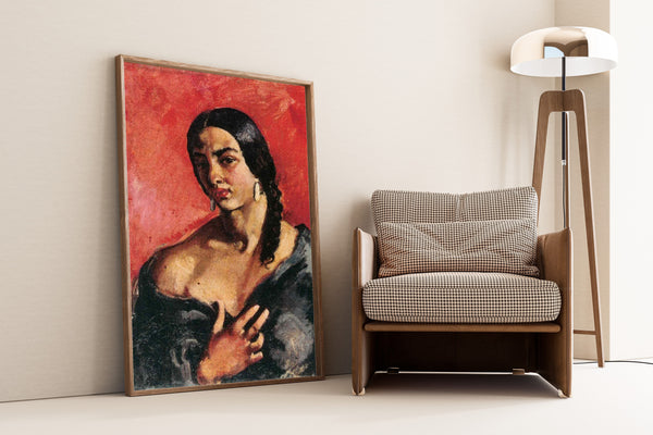 Amrita Sher-Gil — Self-Portrait with Red Background | Fine Art Giclée Print