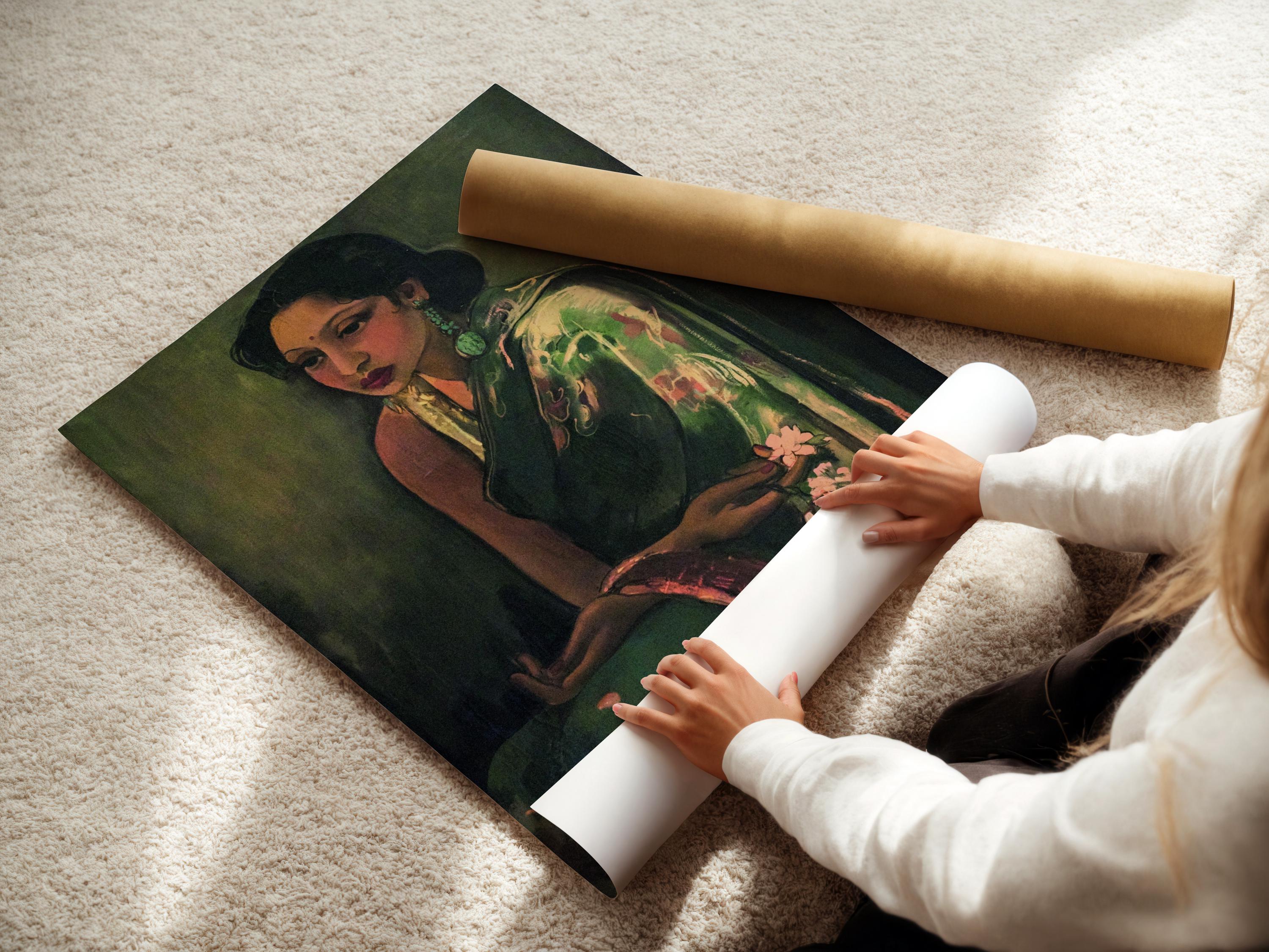 Amrita Sher Gil - Sumair | Indian Artist Female Portrait (available handframed or unframed) - 9ArtPrints