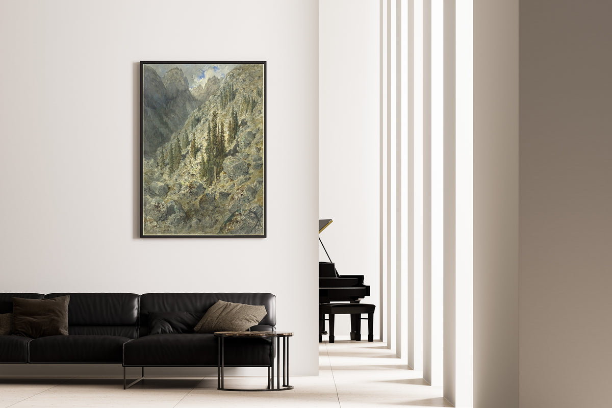 Gustave Doré — An Alpine Valley with Trees and Boulders | Fine Art Print