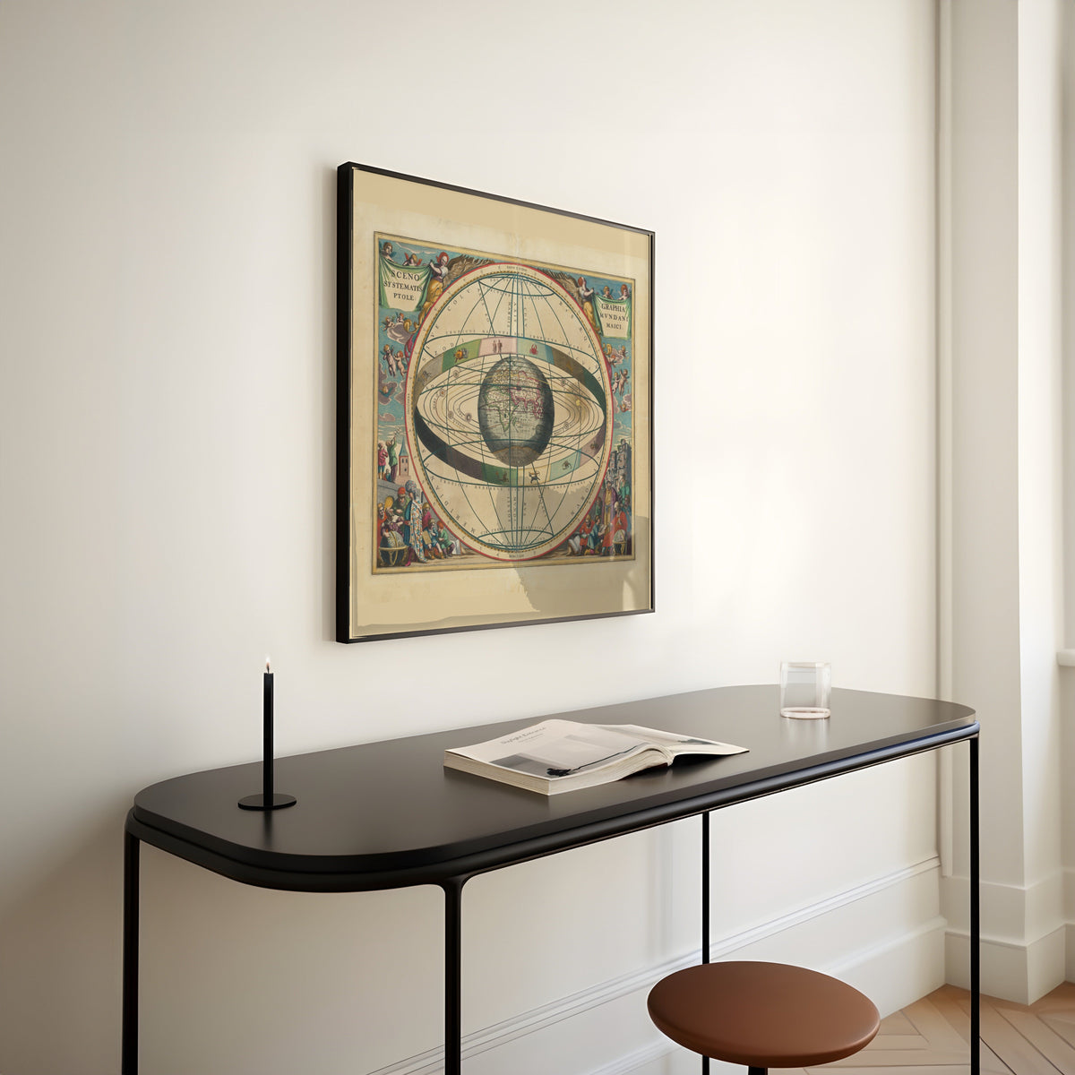Andreas Cellarius — A Scenographic View of the Ptolemaic World System (Plate 2, Blue Colouring) | Celestial Map Print - 9ArtPrints