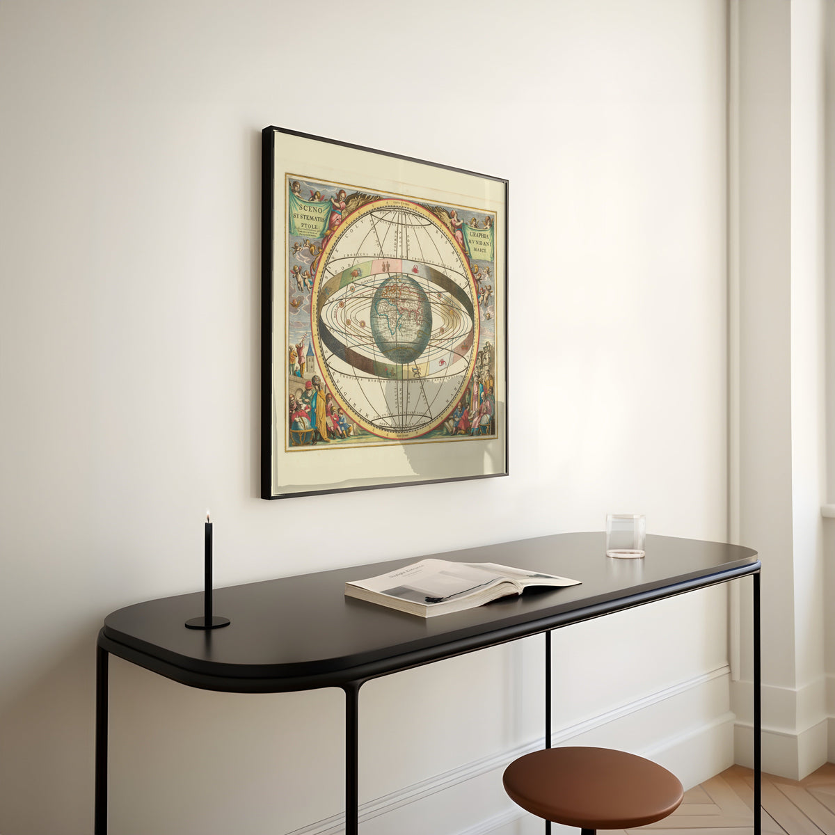 Andreas Cellarius — A Scenographic View of the Ptolemaic World System (Plate 2, Cream Colouring) | Celestial Map Print - 9ArtPrints