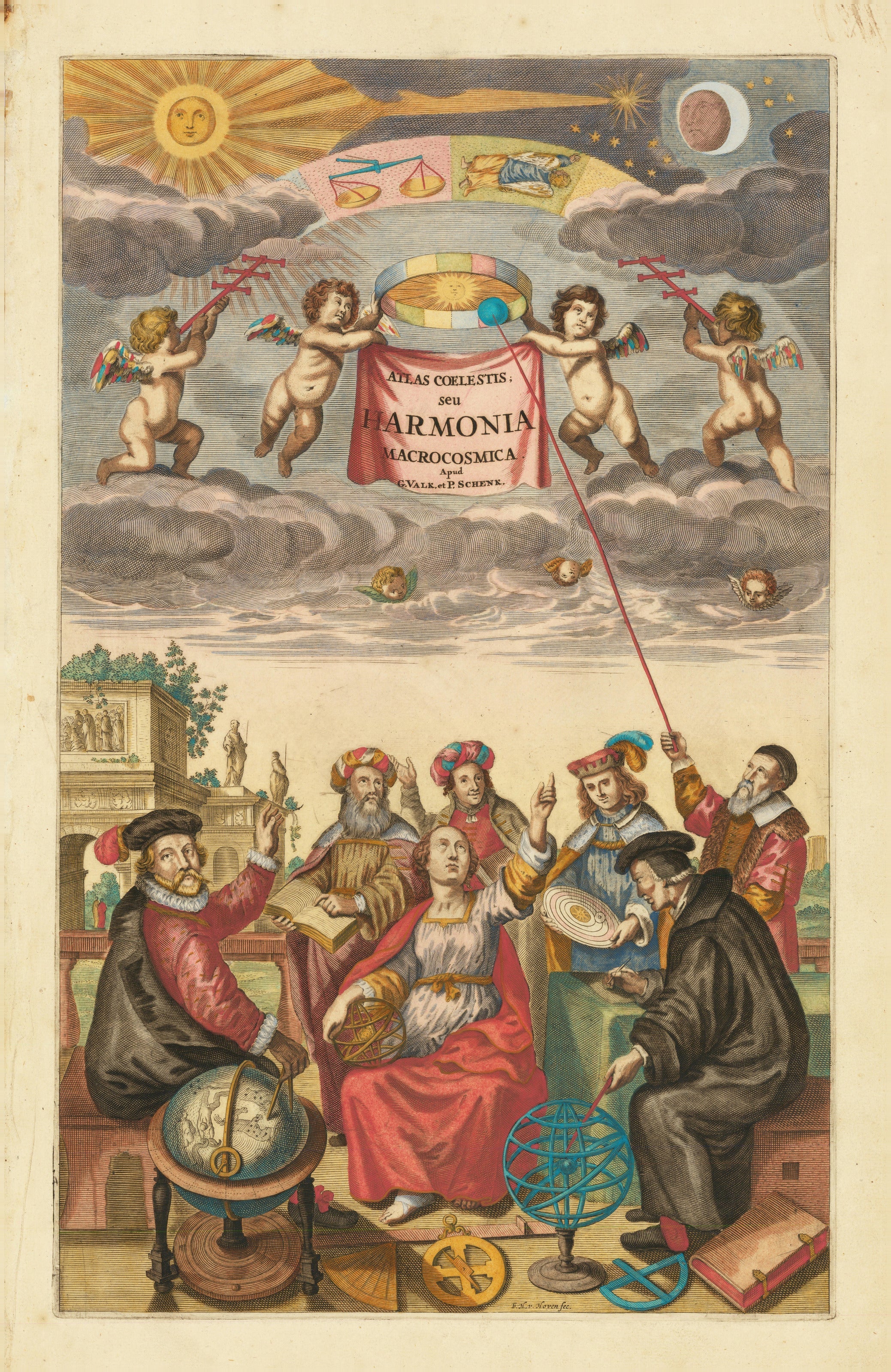 Andreas Cellarius — Atlas Coelestis, seu Harmonia Macrocosmica (Title Page) | Celestial Map Print - 9ArtPrints