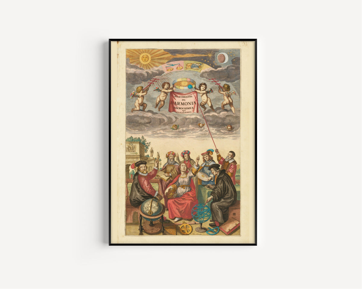 Andreas Cellarius — Atlas Coelestis, seu Harmonia Macrocosmica (Title Page) | Celestial Map Print - 9ArtPrints