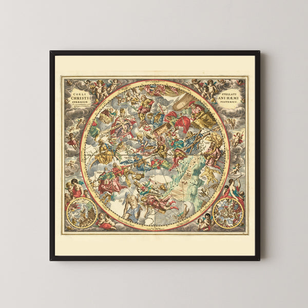 Andreas Cellarius — The Christian Starry Heaven, Second Hemisphere (Plate 23) | Celestial Map Print