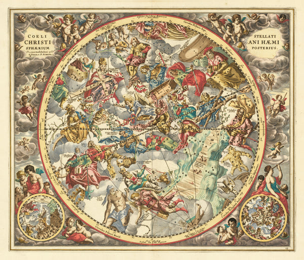 Andreas Cellarius — The Christian Starry Heaven, Second Hemisphere (Plate 23) | Celestial Map Print