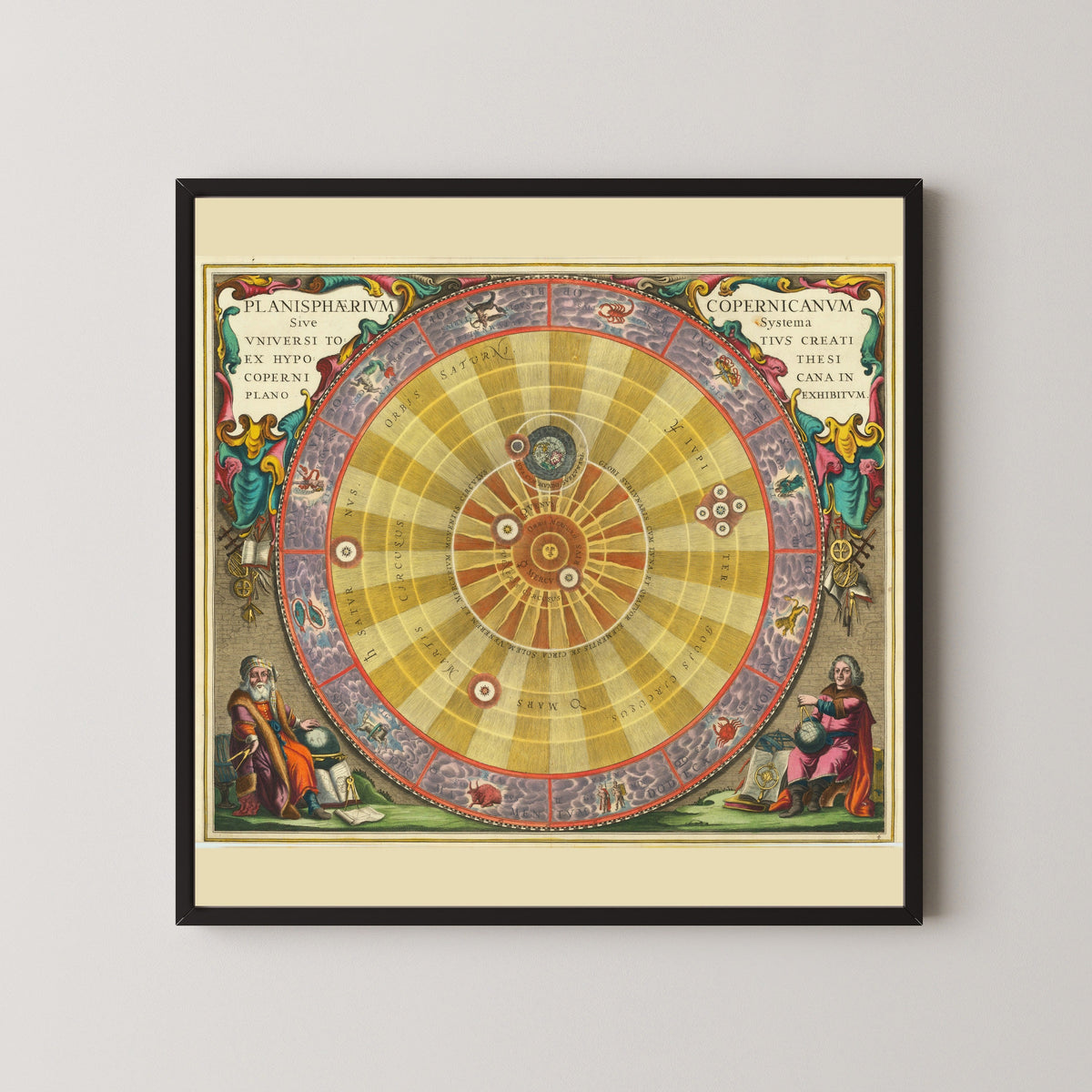Andreas Cellarius — The Copernican Planisphere (Plate 4, Violet Colouring) | Celestial Map Print - 9ArtPrints