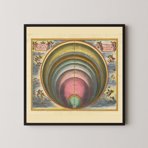 Andreas Cellarius — The Magnitudes of the Celestial Bodies (Plate 10, Rose Colouring) | Celestial Map Print