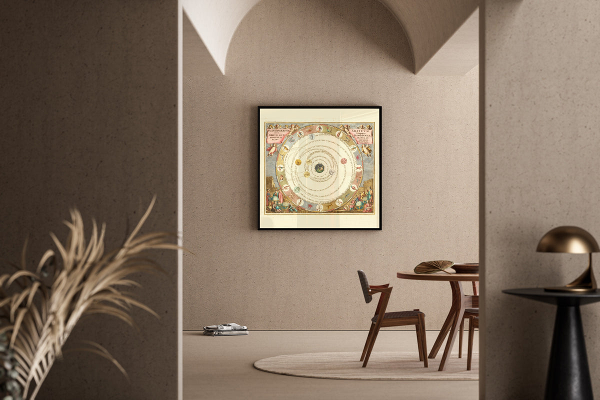 Andreas Cellarius — The Planisphere of Aratus (Plate 8, Azure Colouring) | Celestial Map Print - 9ArtPrints
