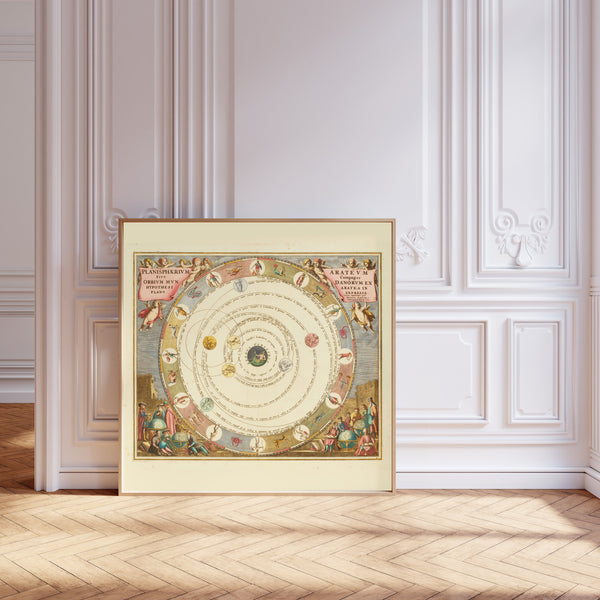 Andreas Cellarius — The Planisphere of Aratus (Plate 8, Azure Colouring) | Celestial Map Print