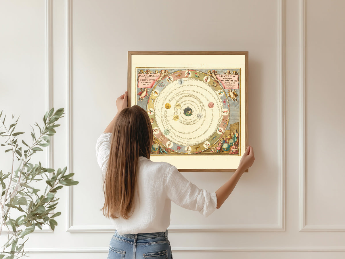 Andreas Cellarius — The Planisphere of Aratus (Plate 8, Azure Colouring) | Celestial Map Print - 9ArtPrints