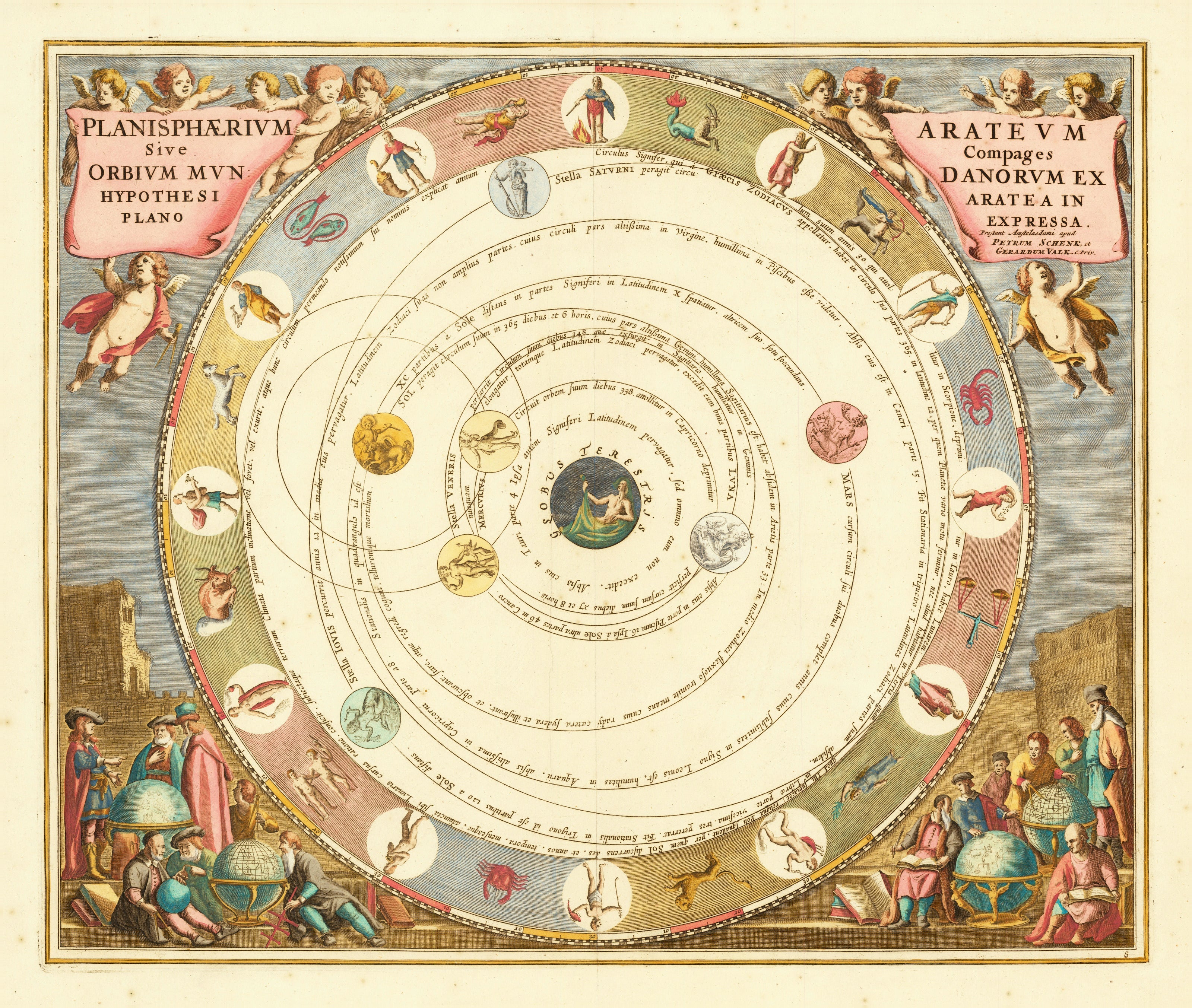 Andreas Cellarius — The Planisphere of Aratus (Plate 8, Azure Colouring) | Celestial Map Print - 9ArtPrints