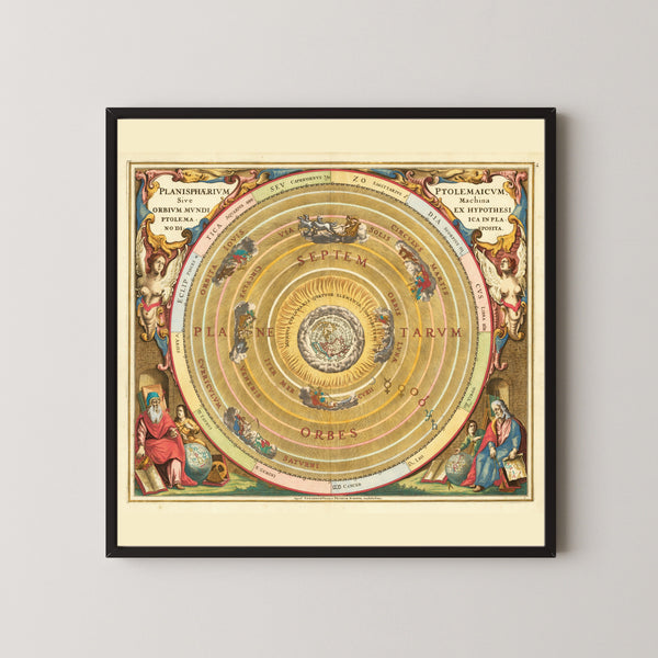 Andreas Cellarius — The Ptolemaic Planisphere (Plate 1) | Celestial Map Print