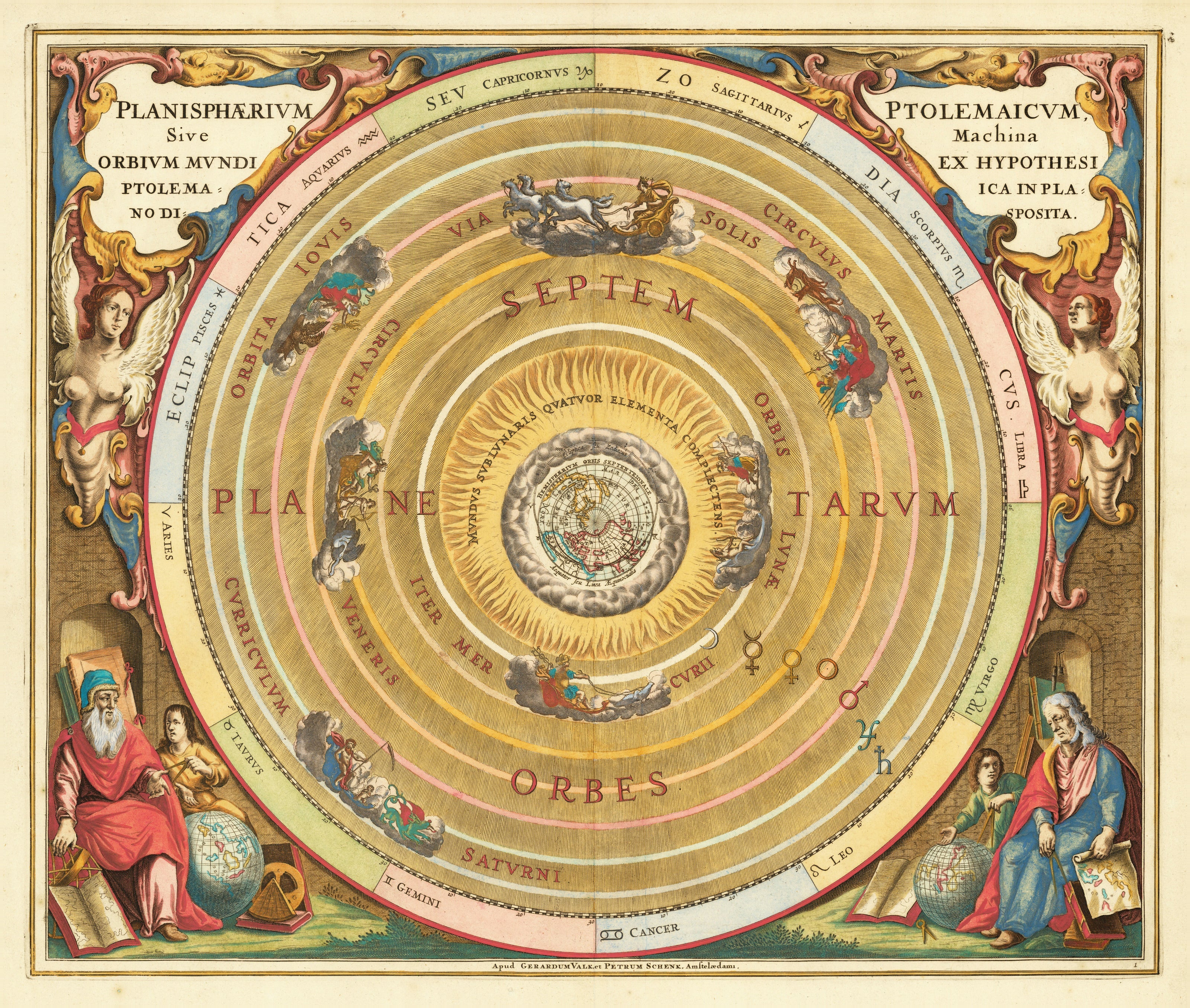 Andreas Cellarius — The Ptolemaic Planisphere (Plate 1) | Celestial Map Print - 9ArtPrints