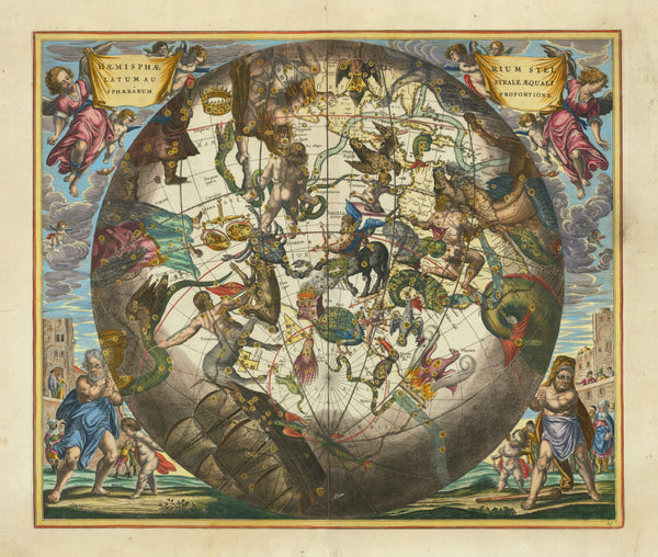 Andreas Cellarius — The Southern Starry Hemisphere in Equal Proportion (Plate 29) | Celestial Map Print